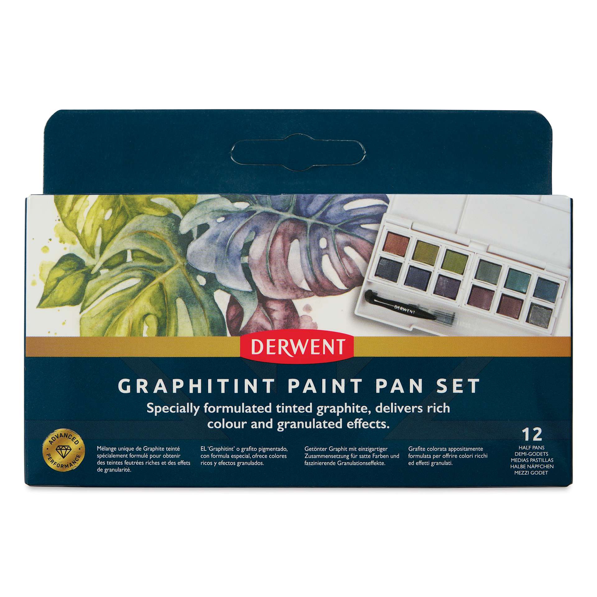 Derwent Graphitint Paint Pan - Set of 12, Assorted front of package