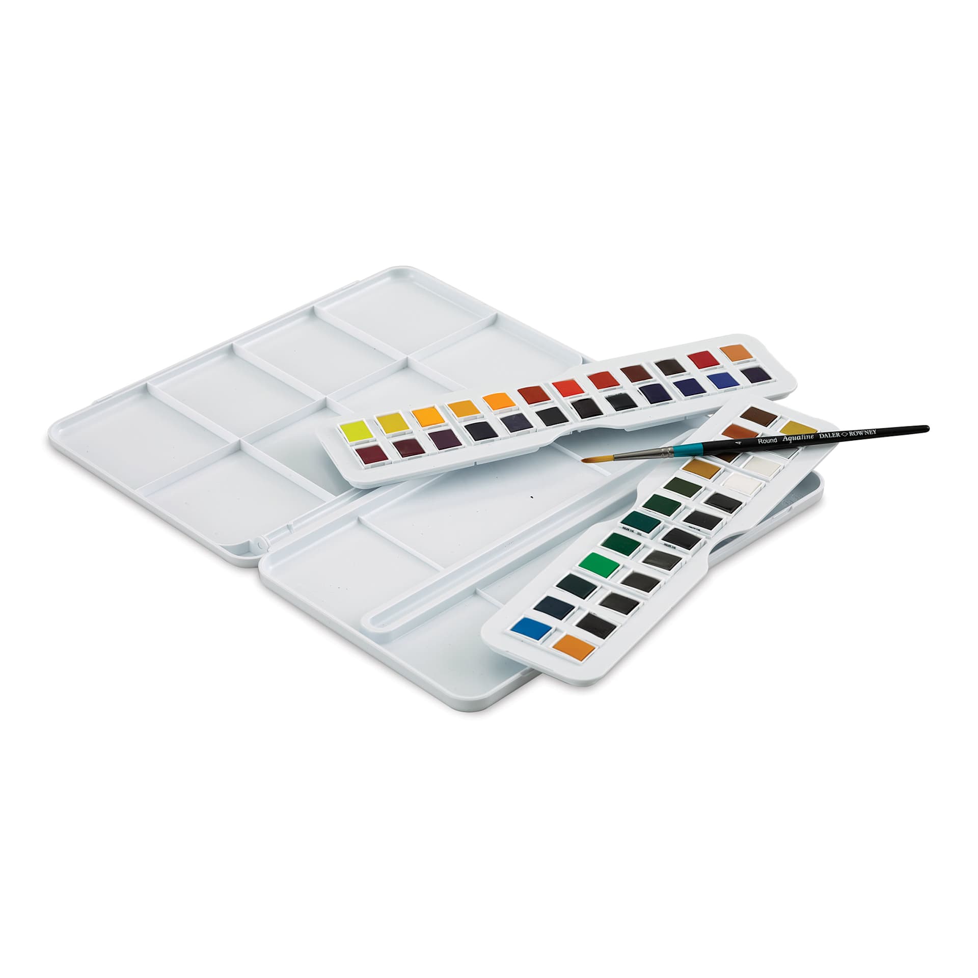 Daler-Rowney Aquafine Watercolors - Set of 48 Studio, Assorted Colors, Half Pan Half pan trays out of set