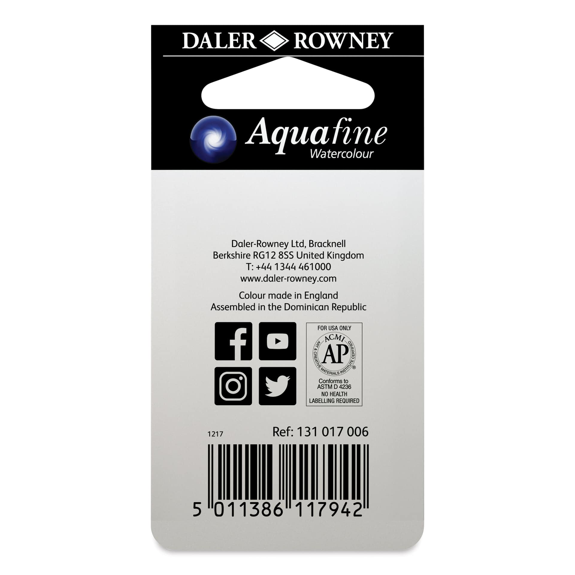Daler-Rowney Aquafine Watercolors - Set of 2, Permanent Rose and Peach Pink, Half Pan back of package