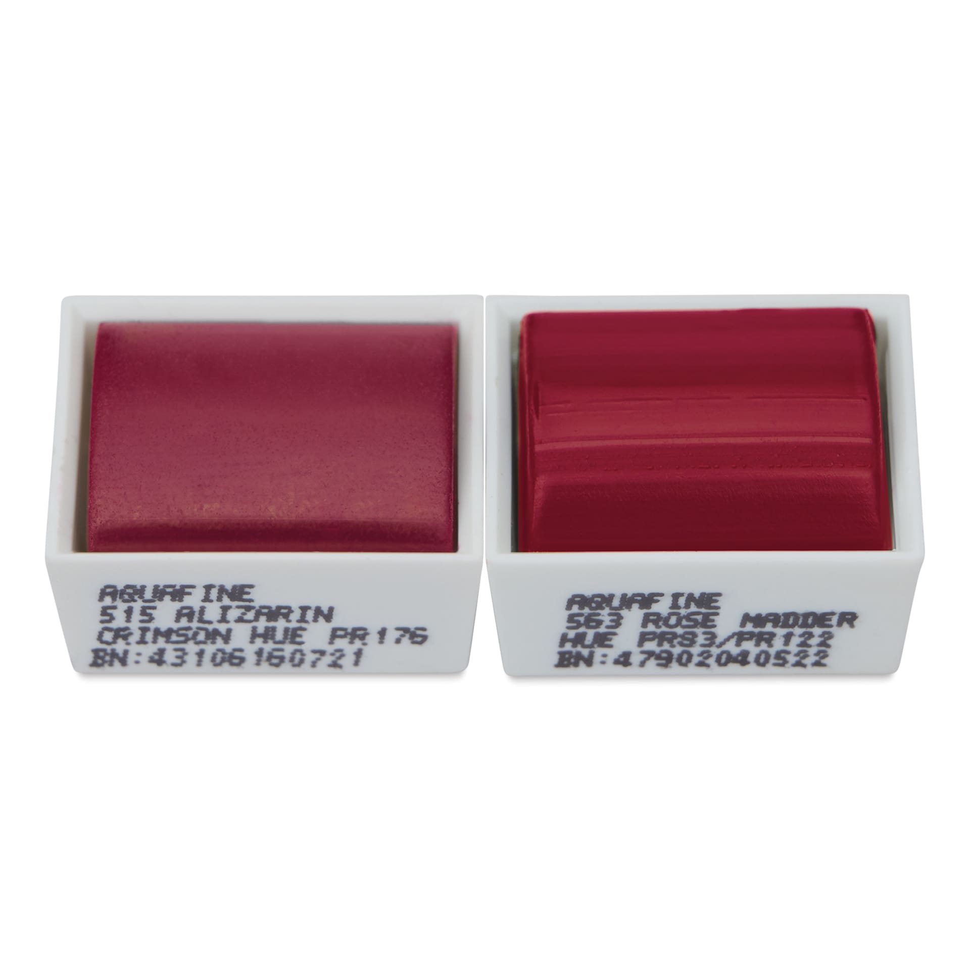 Daler-Rowney Aquafine Watercolors- Set of 2, Alizarin Crimson Hue and Rose Madder Hue, Half Pan out of package