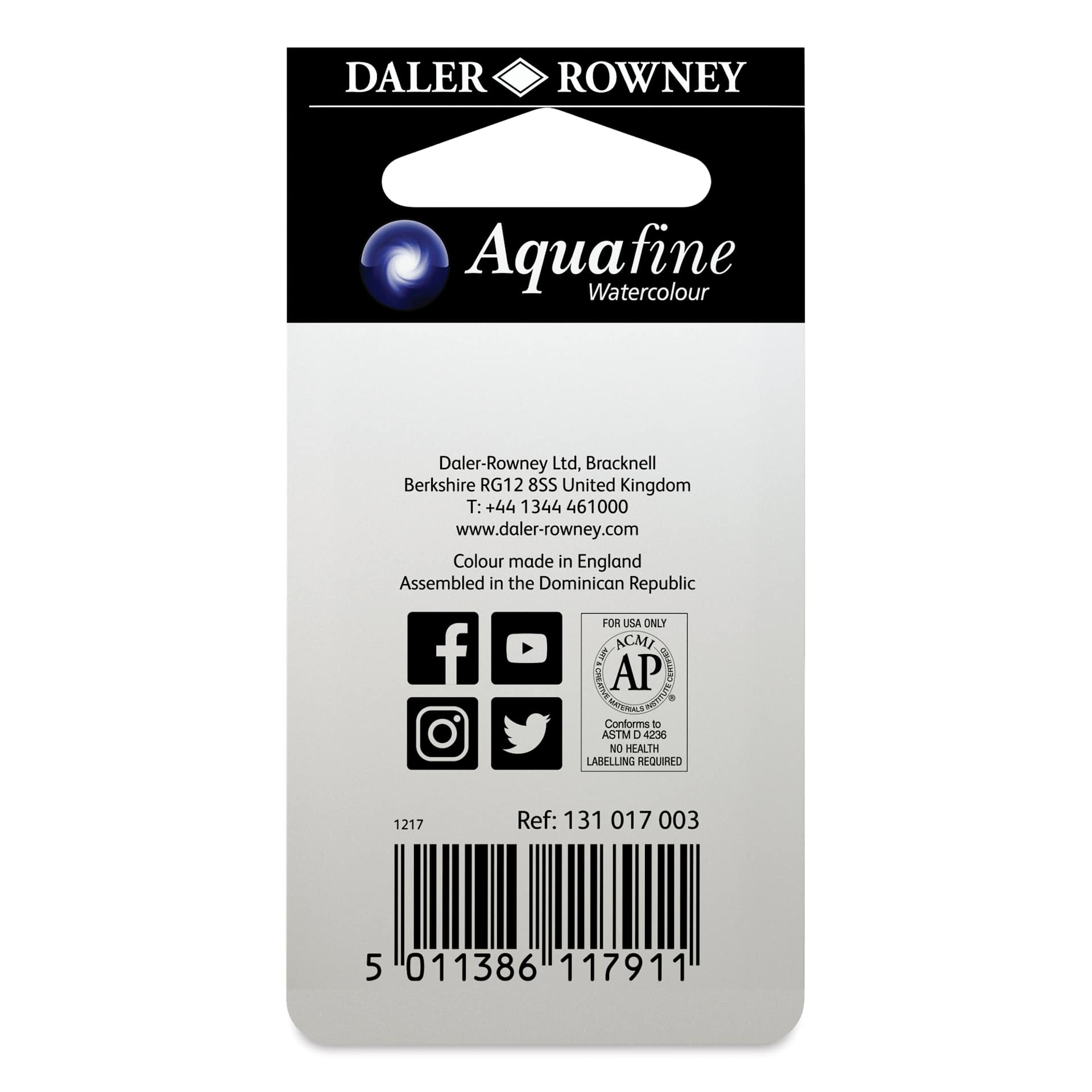 Daler-Rowney Aquafine Watercolors - Set of 2, Indian Yellow Hue and Cadmium Orange Hue, Half Pan back of package