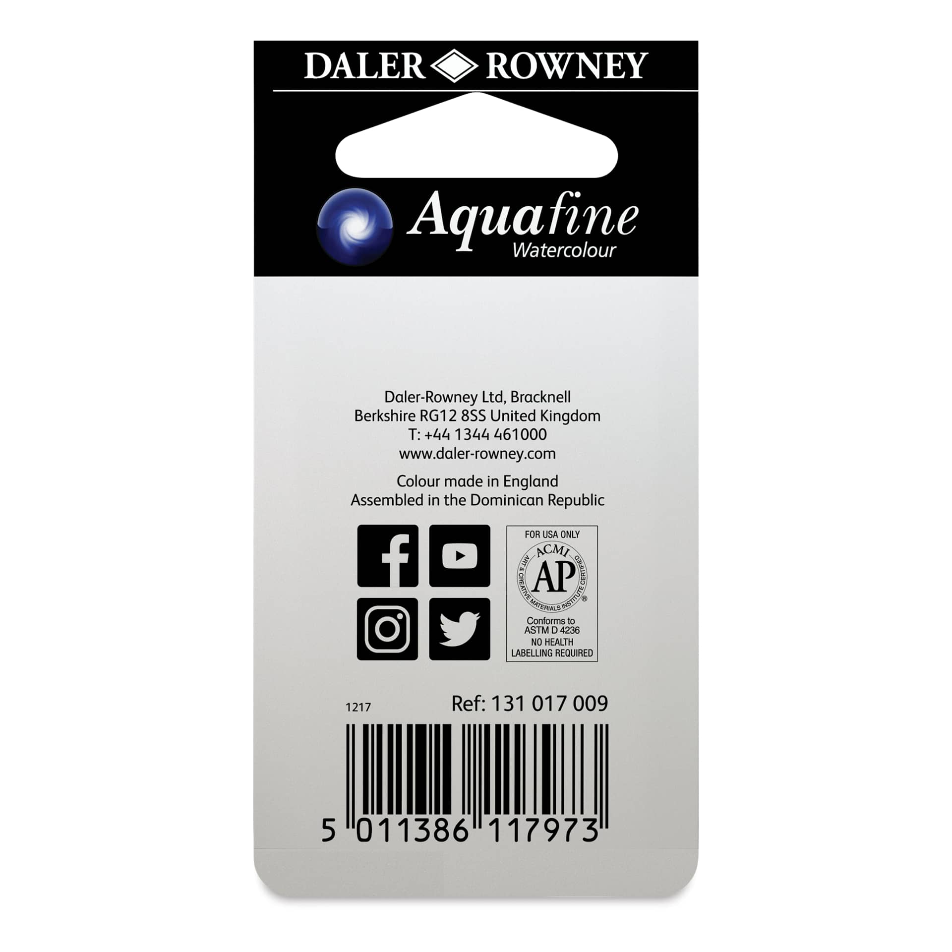 Daler-Rowney Aquafine Watercolors - Set of 2, Cobalt Violet Hue and Permanent Mauve, Half Pan back of package
