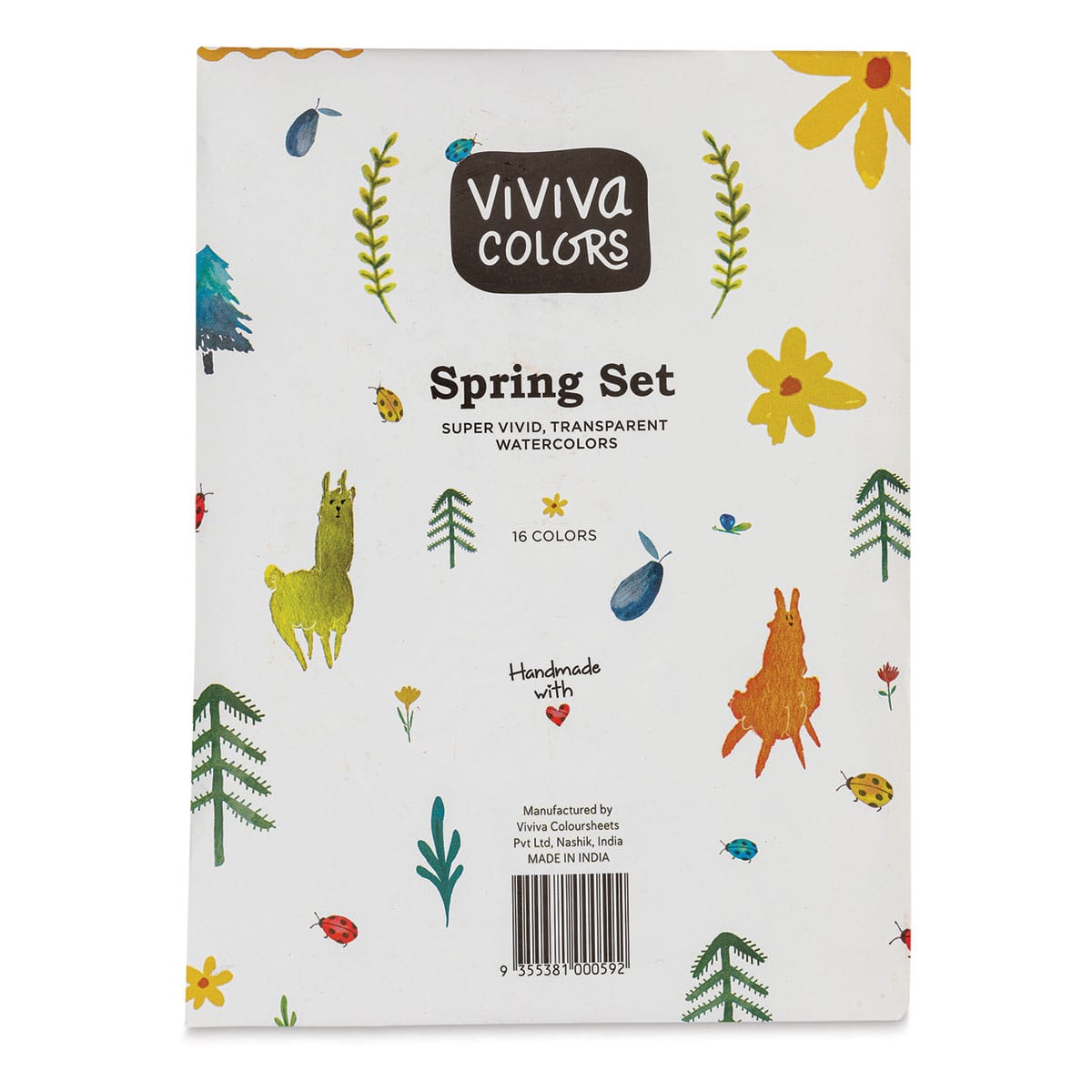 Viviva Colorsheets - Spring Colors, Set of 16 (Back)