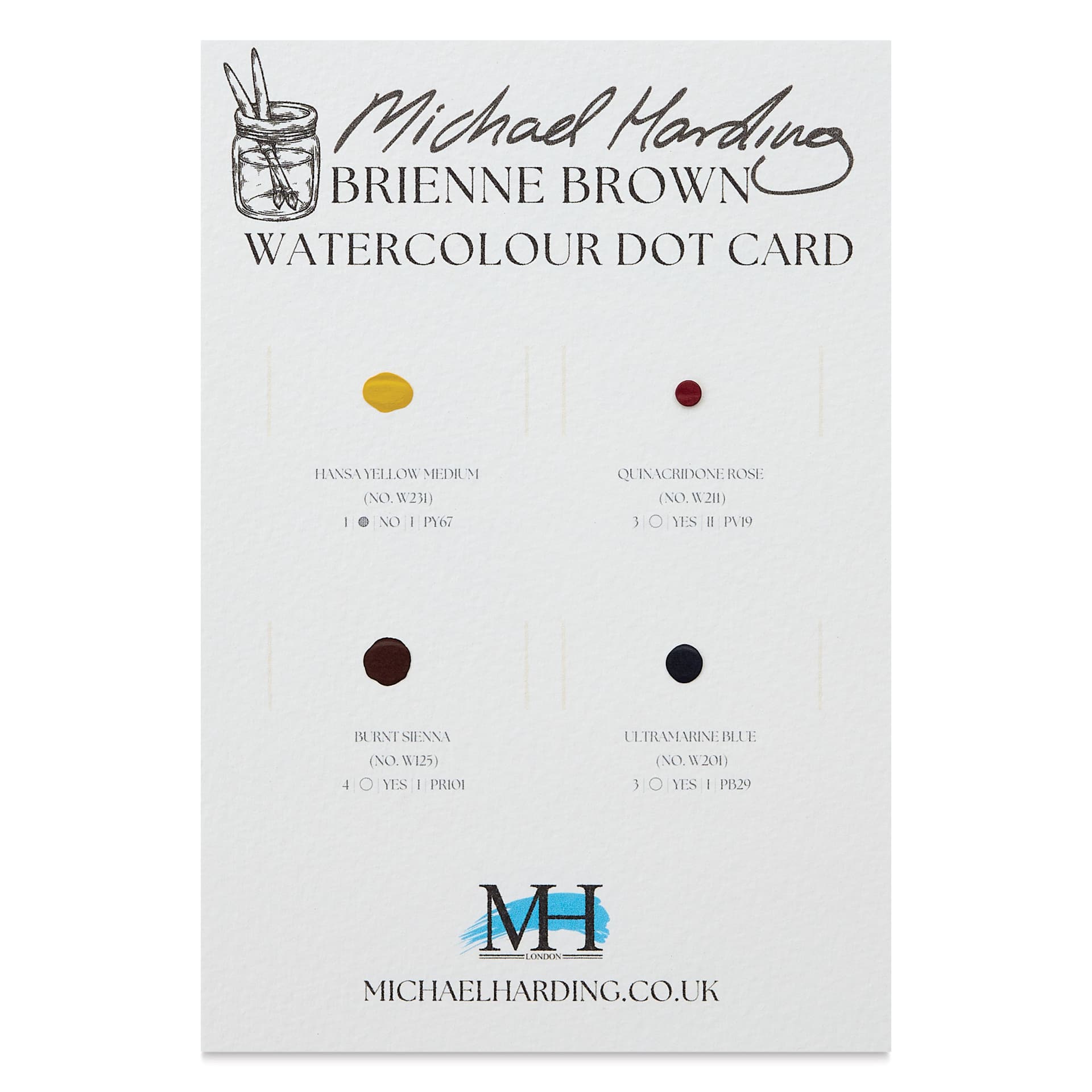 Michael Harding Artists Watercolor - Dot Card, 4 Colors, Brienne Brown Intro