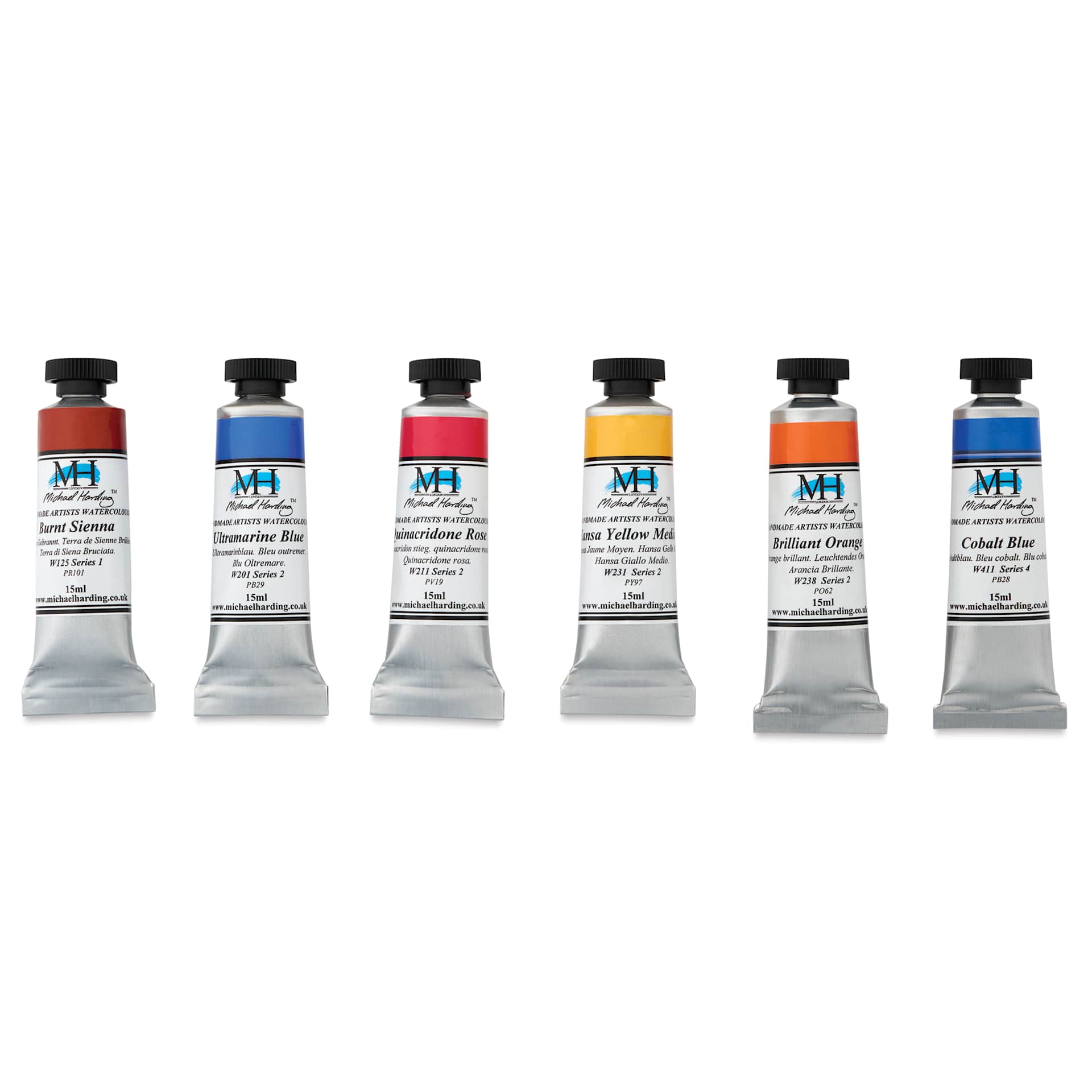 Michael Harding Artists Watercolors - Set of 6, Brienne Brown Essentials, 15 ml