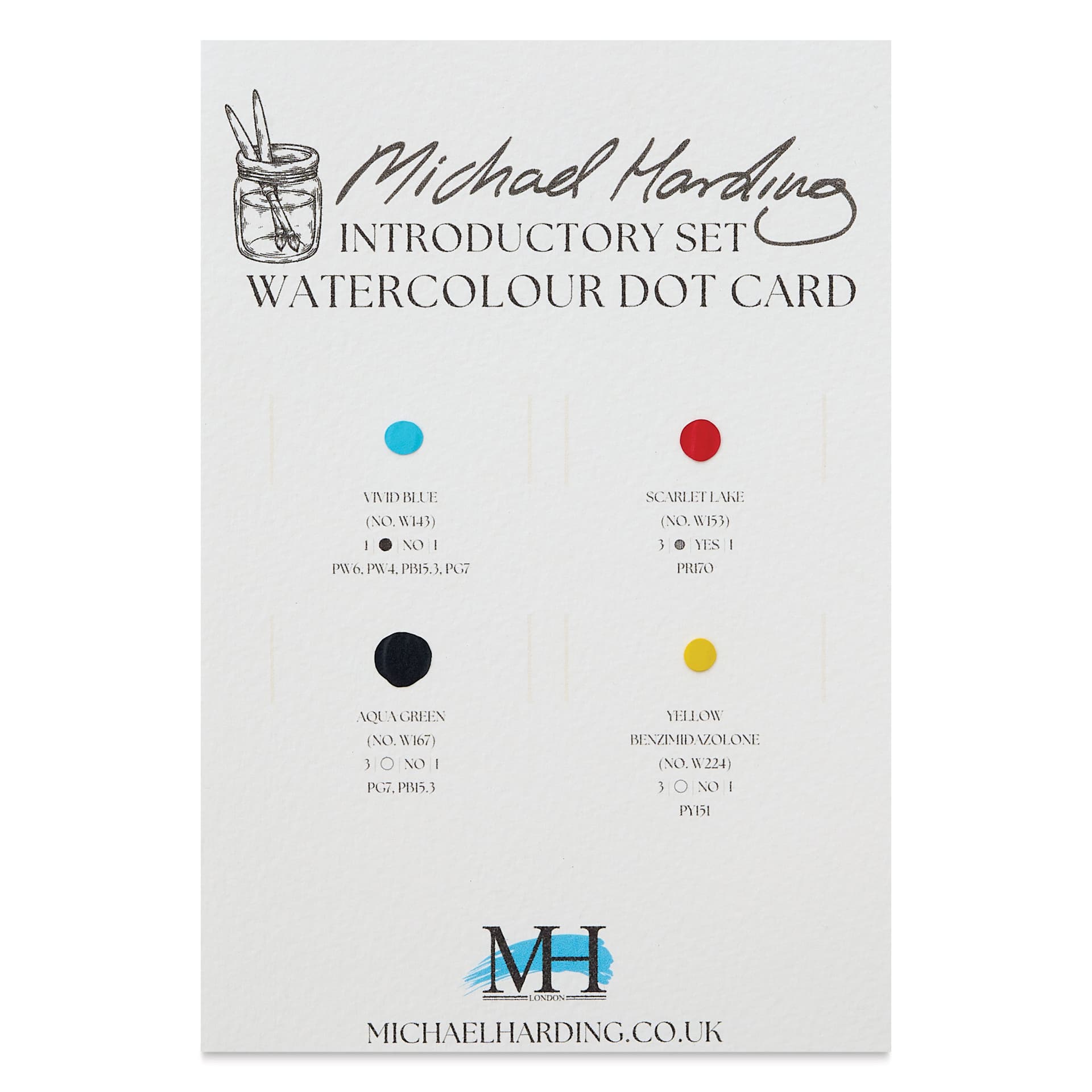 Michael Harding Artists Watercolor - Dot Card, 4 Colors, Intro
