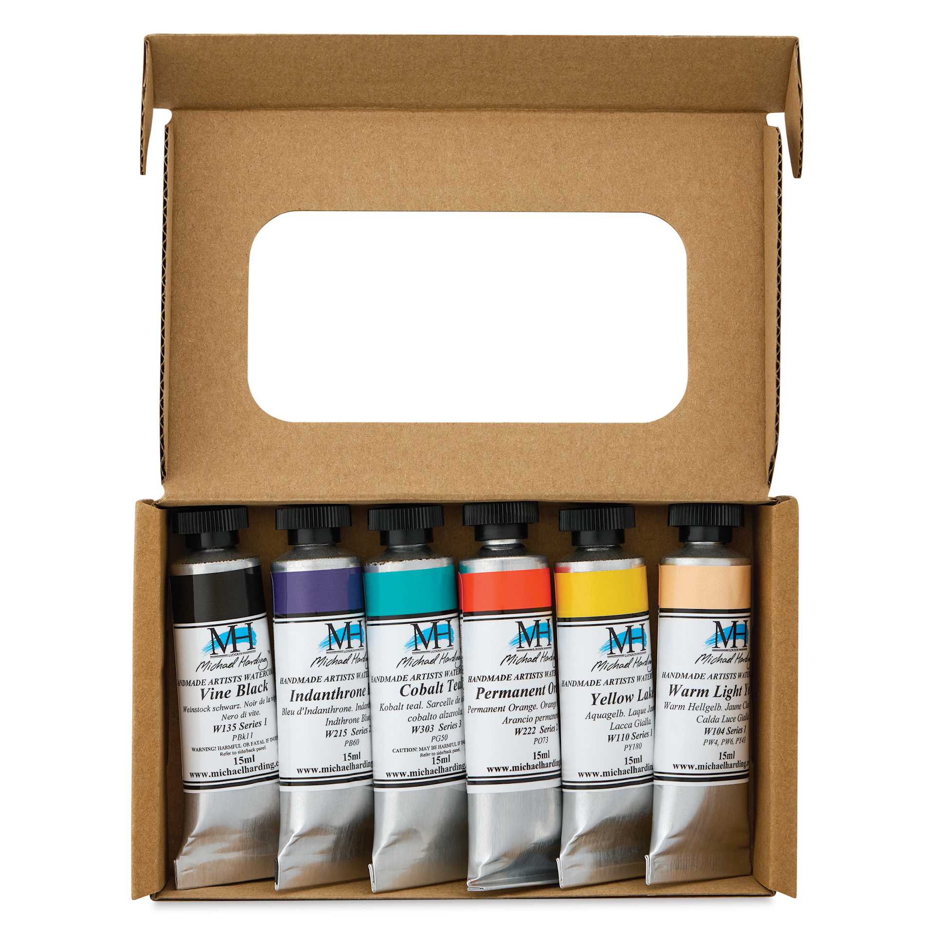 Michael Harding Artists Watercolors - Set of 6, City Night, 15 ml open package