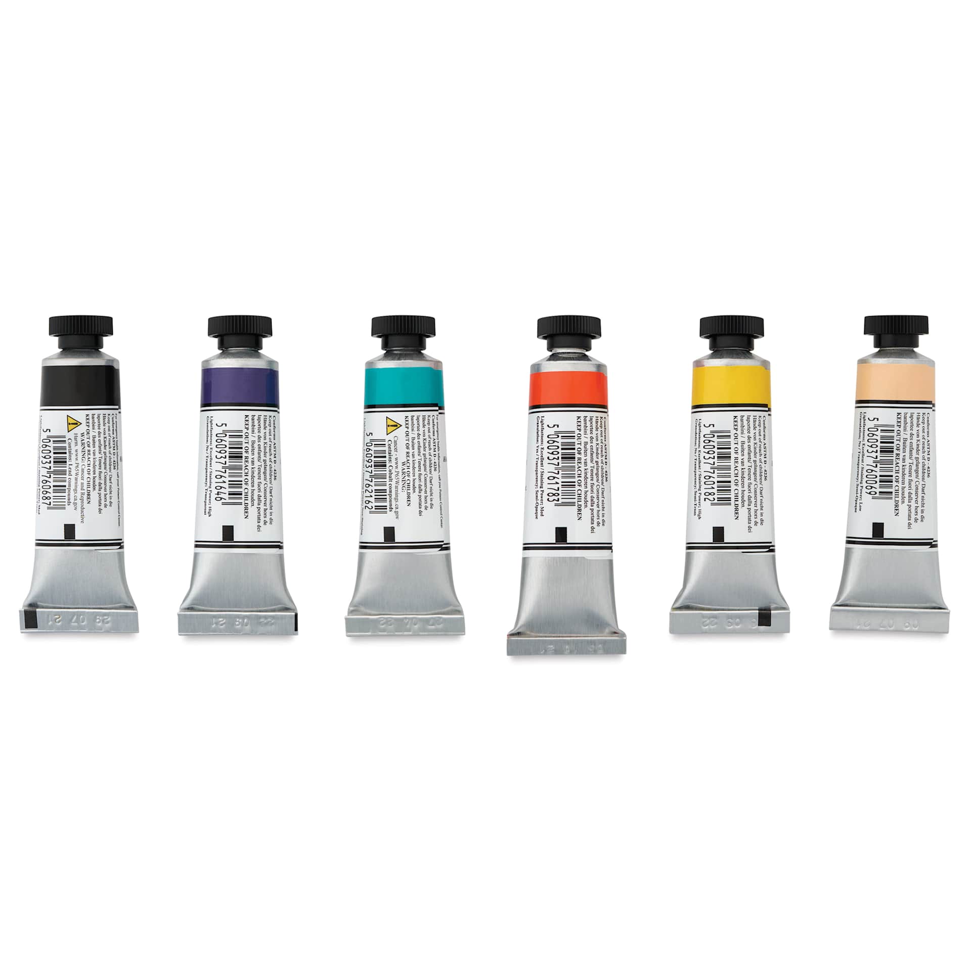 Michael Harding Artists Watercolors - Set of 6, City Night, 15 ml back of tube