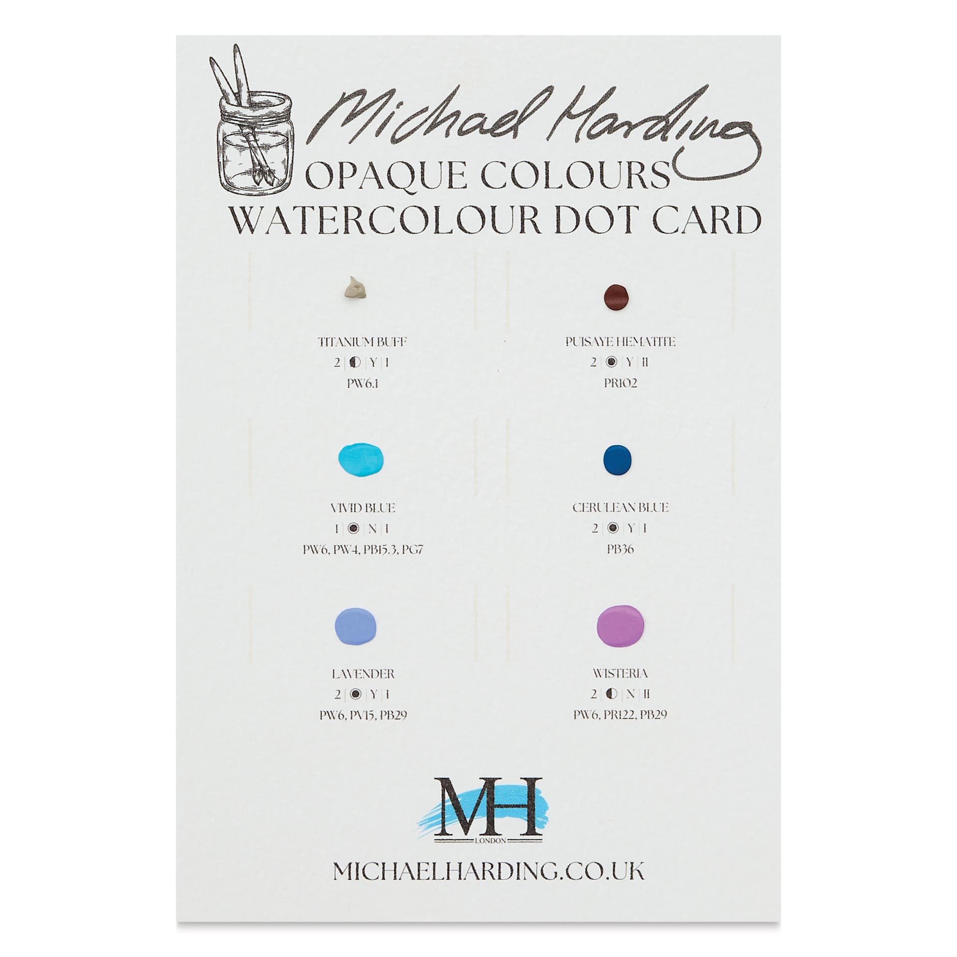 Michael Harding Artists Watercolor - Dot Card, 6 Colors, Opaque