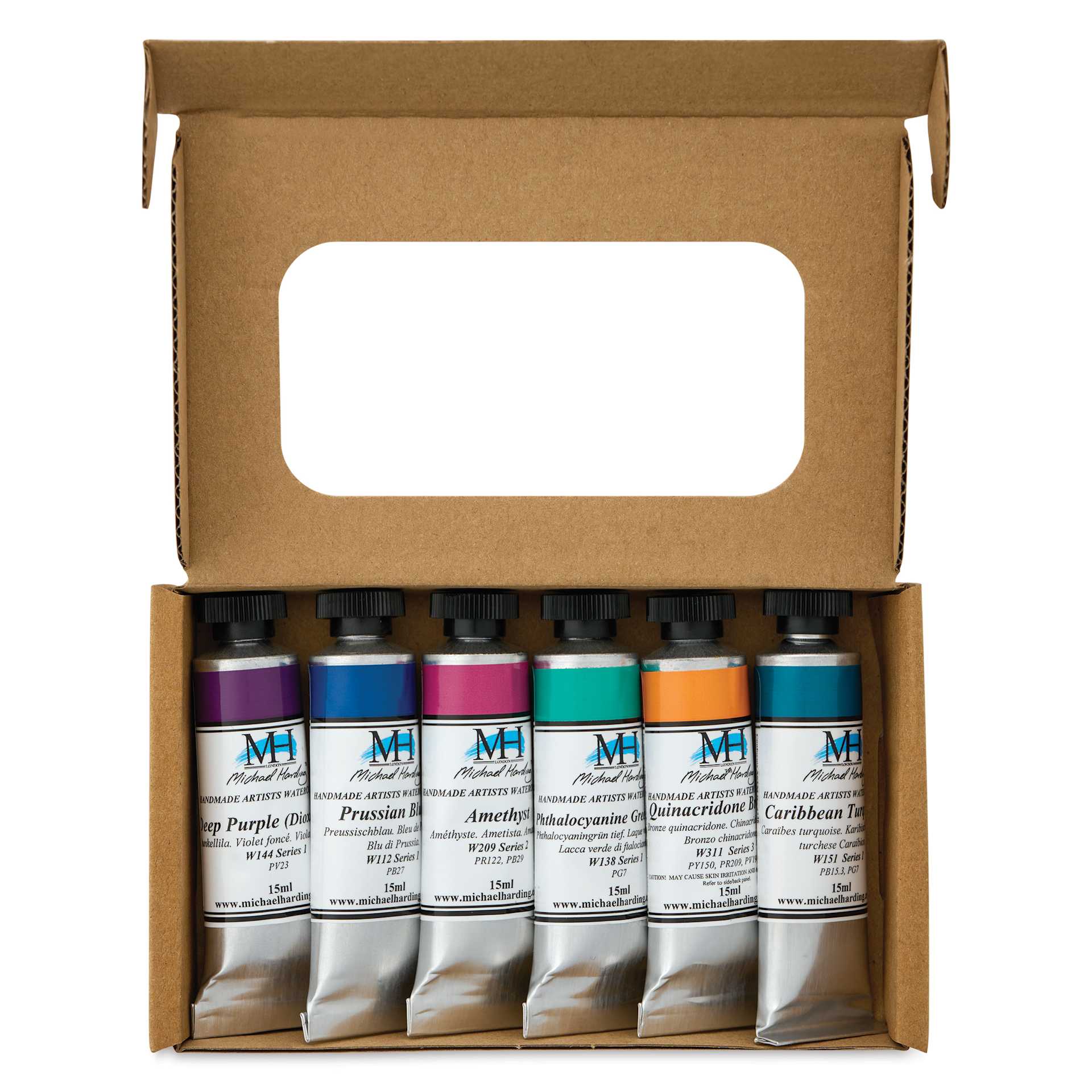 Michael Harding Artists Watercolors - Set of 6, Gem, 15 ml