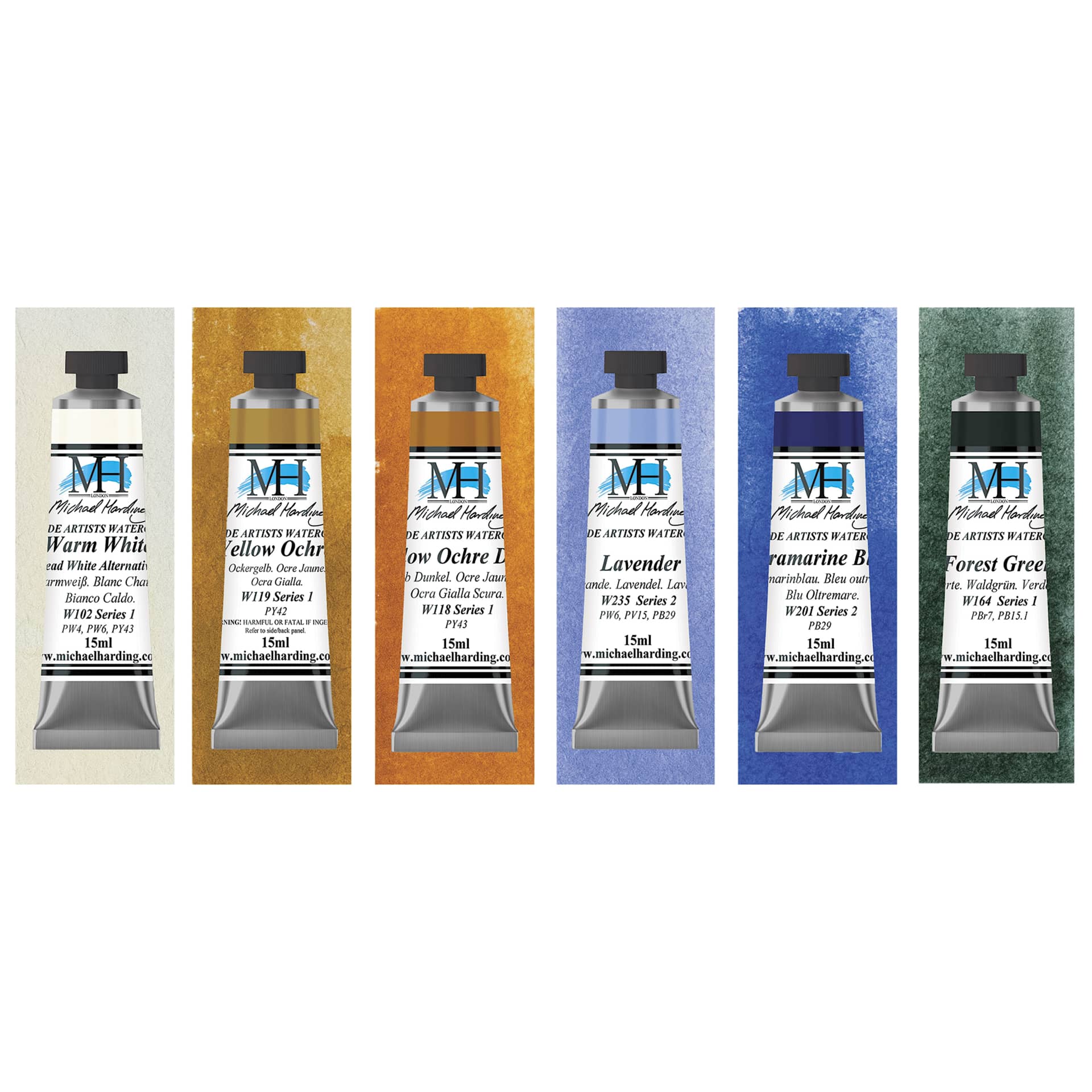 Michael Harding Artists Watercolors - Set of 6, Misty London, 15 ml