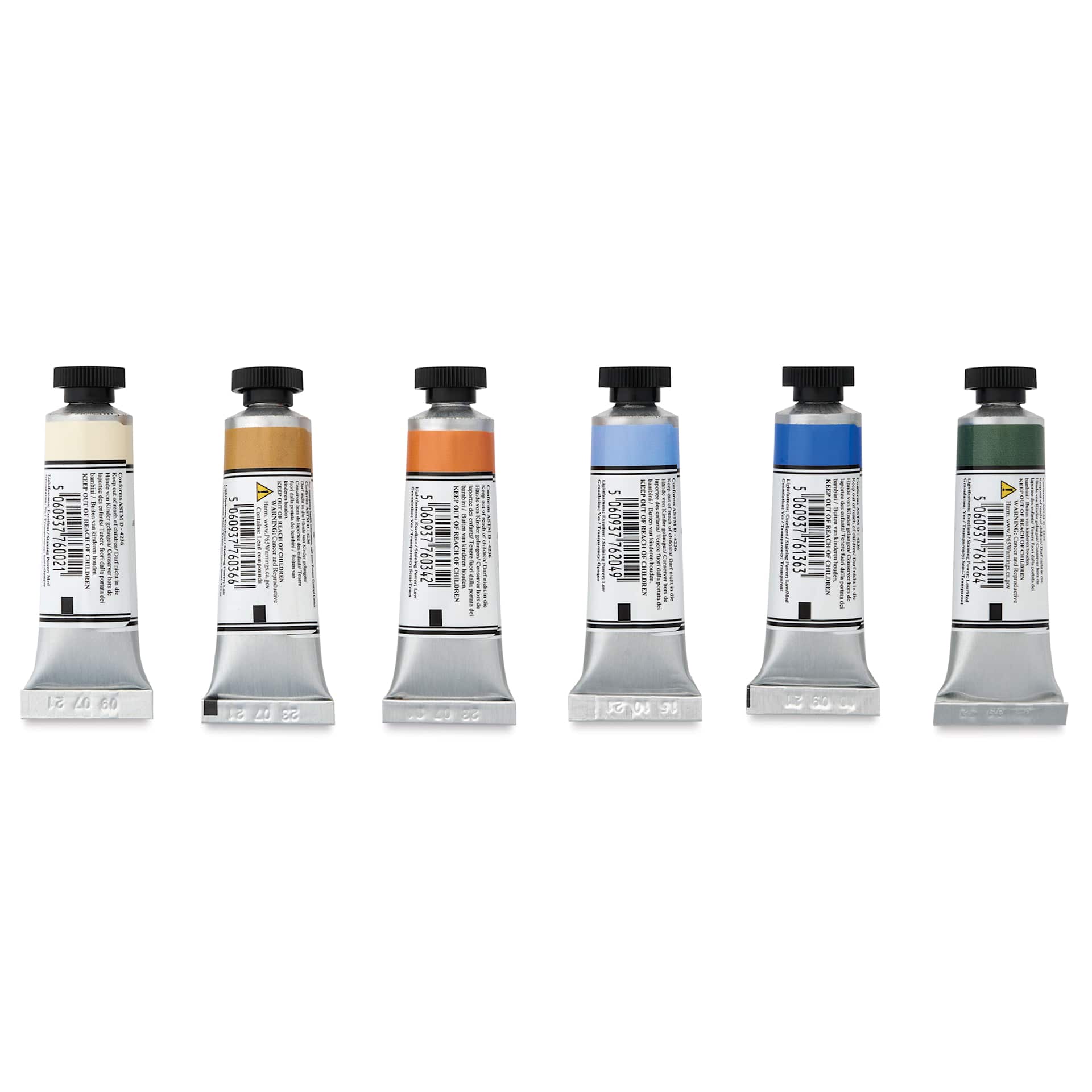 Michael Harding Artists Watercolors - Set of 6, Misty London, 15 ml tube back