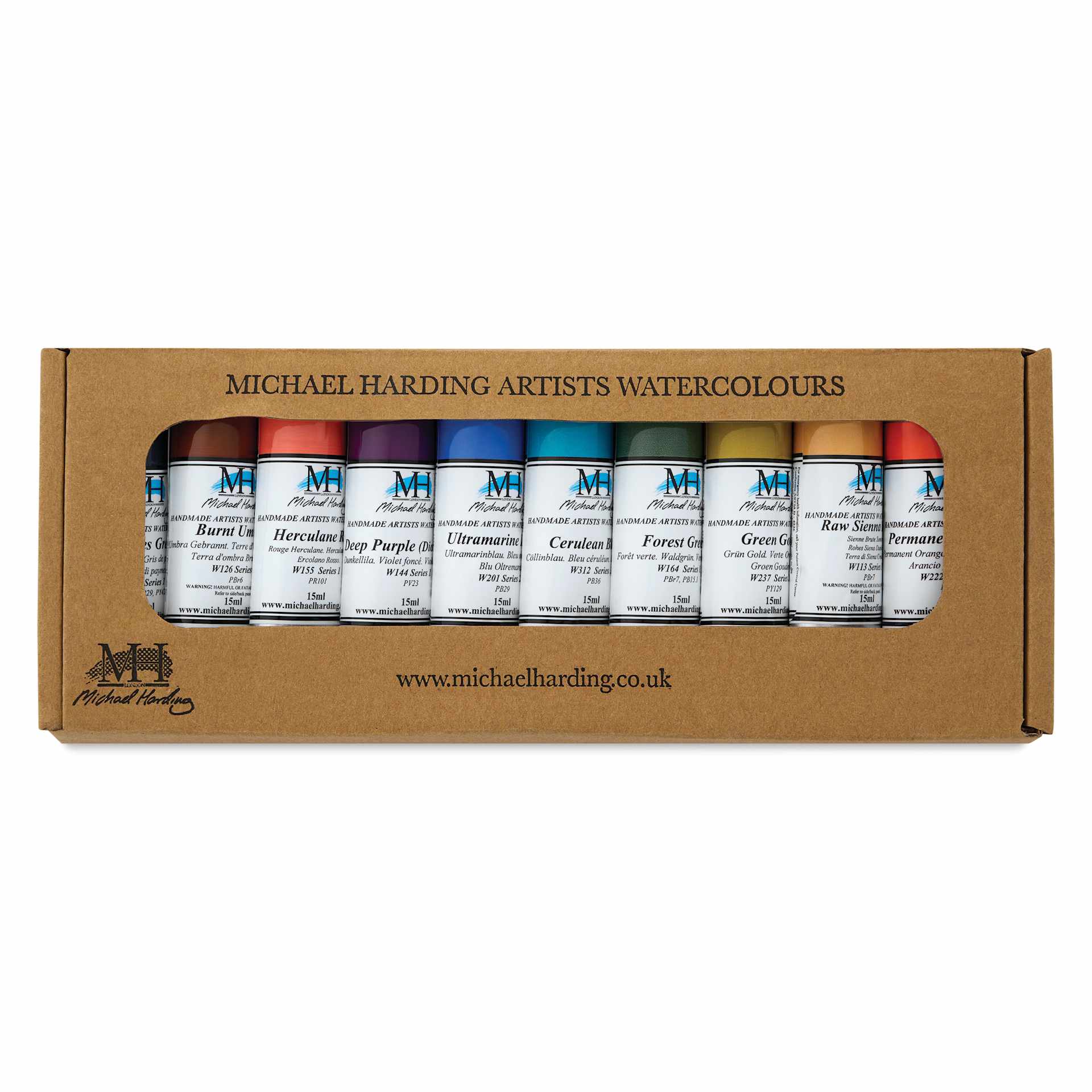 Michael Harding Artists Watercolors - Set of 10, Wild Nature, 15 ml front of package