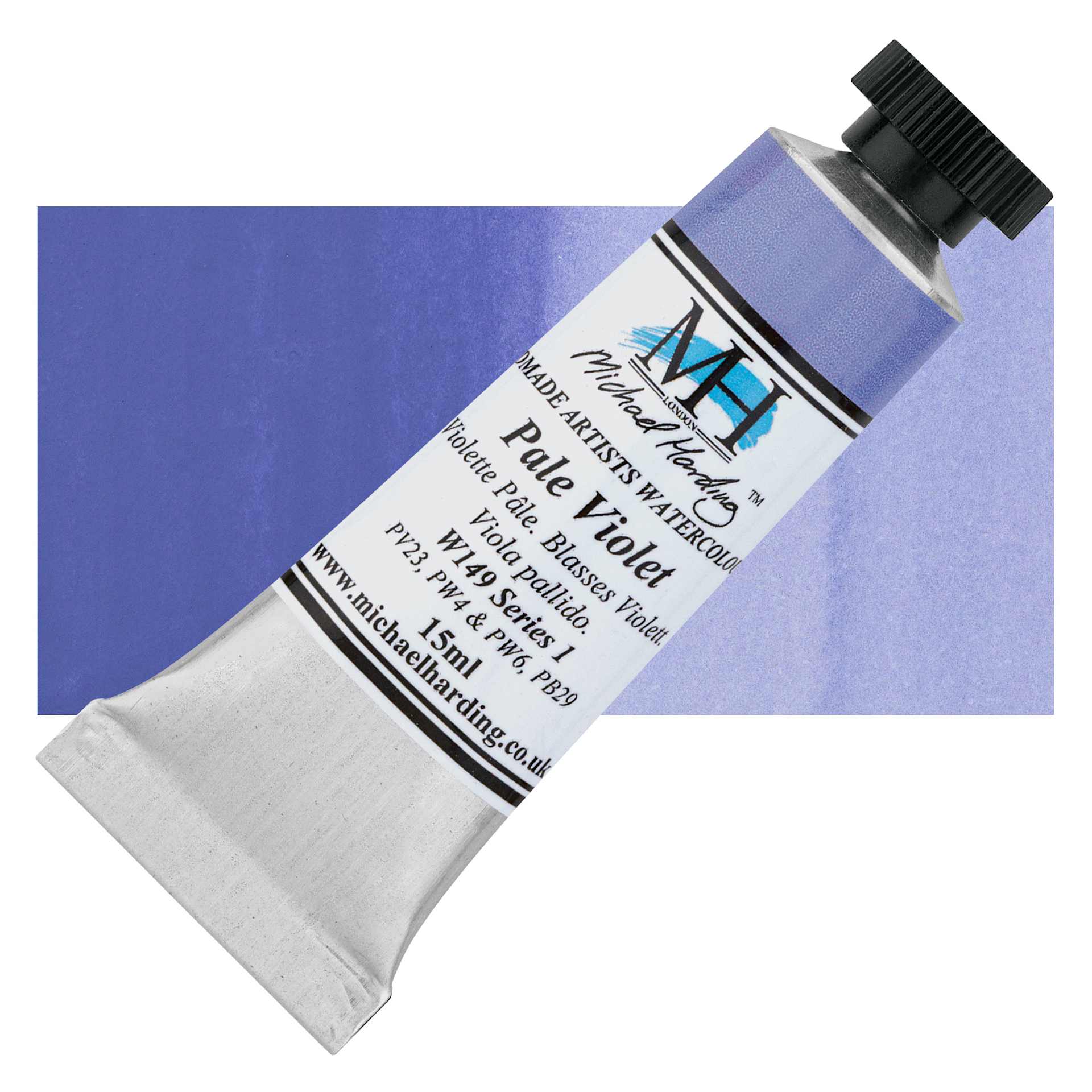 Michael Harding Artists Watercolor - Pale Violet, 15 ml tube and swatch