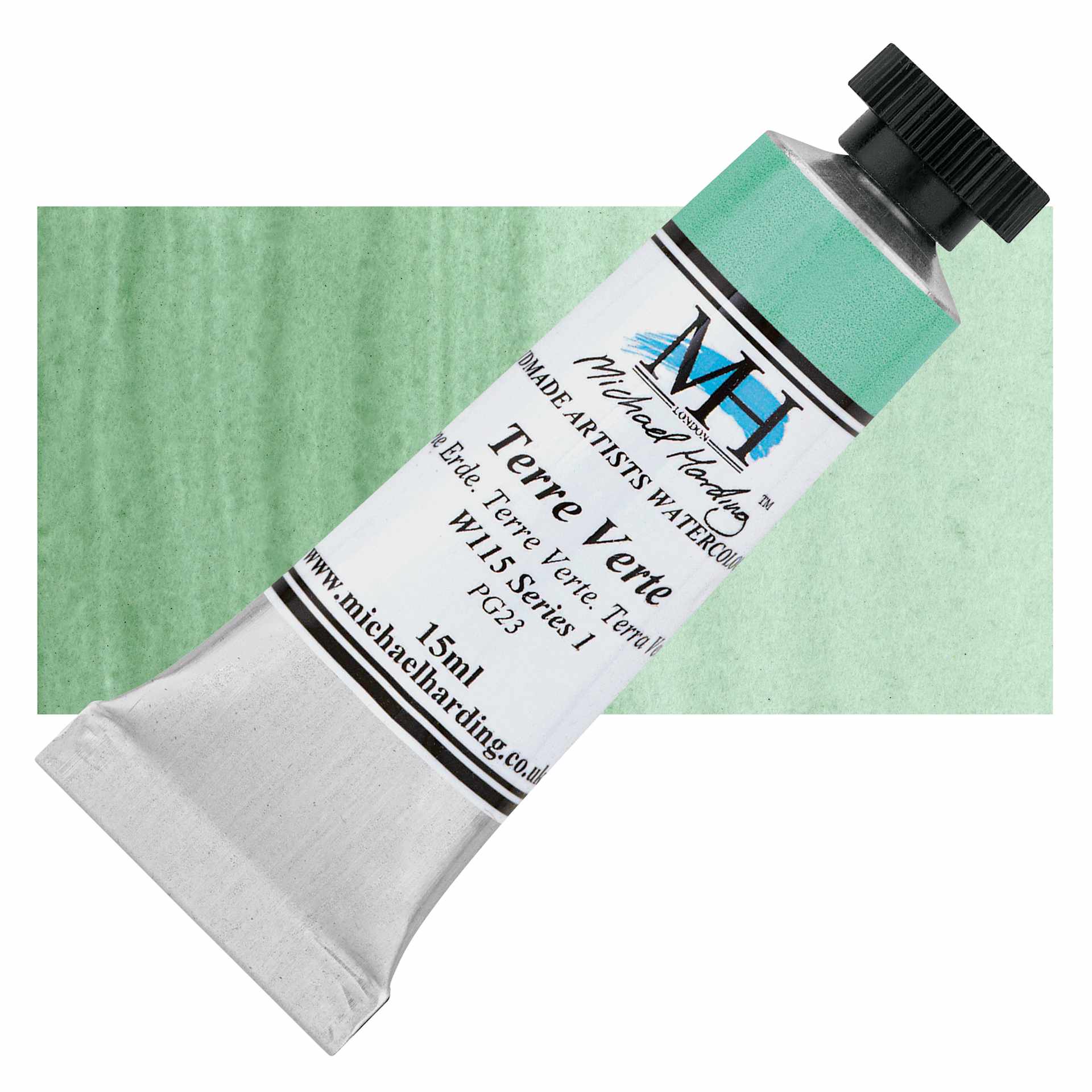 Michael Harding Artists Watercolor - Terre Verte, 15 ml tube and swatch