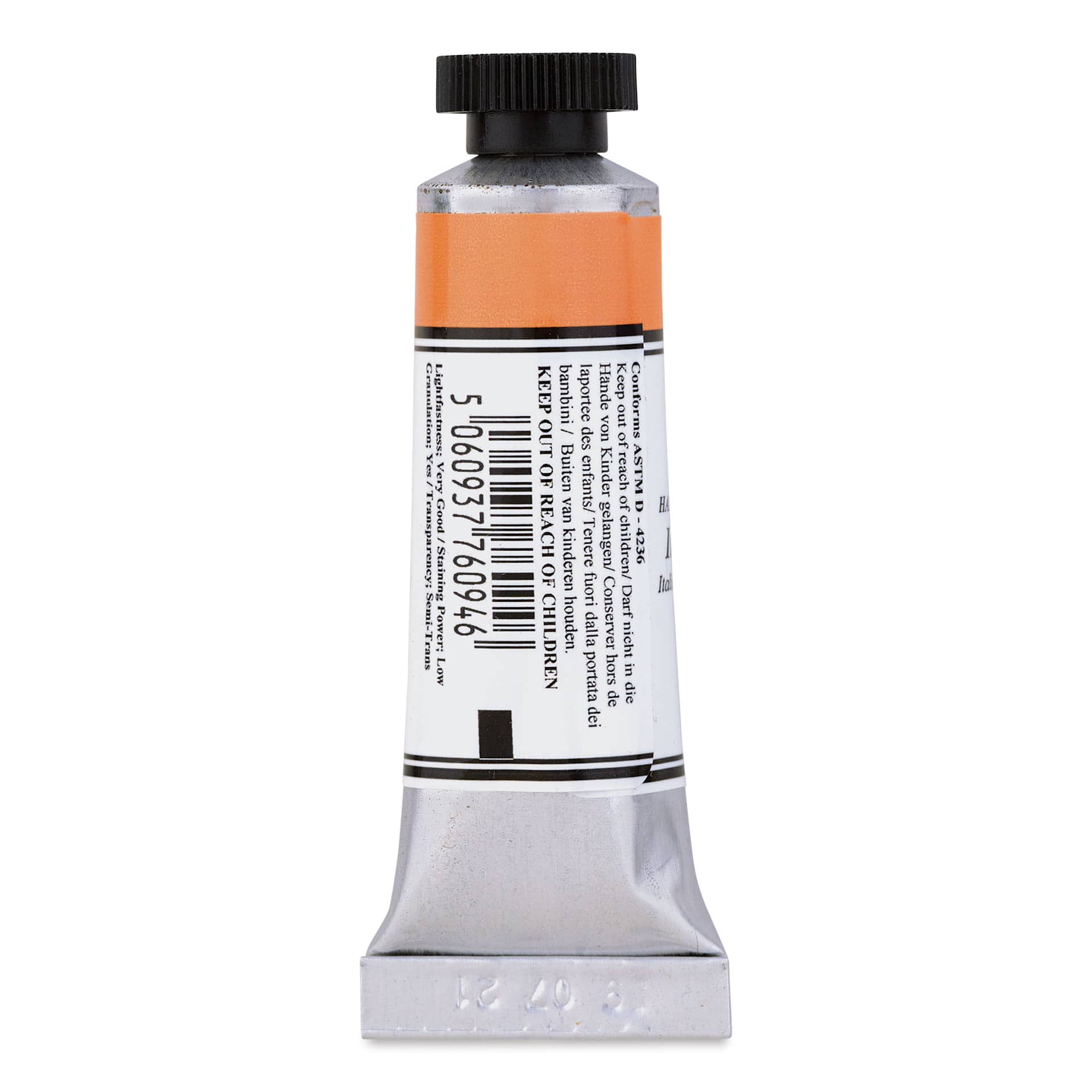 Michael Harding Artists Watercolor - Italian Brown Ochre, 15 ml back