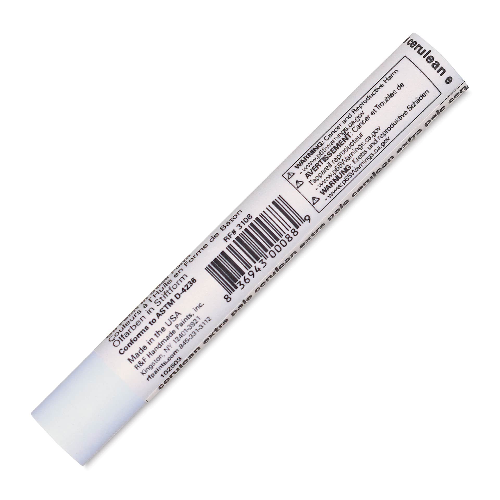 R&F Drawing Oil Stick - Cerulean Extra Pale, 12 ml back