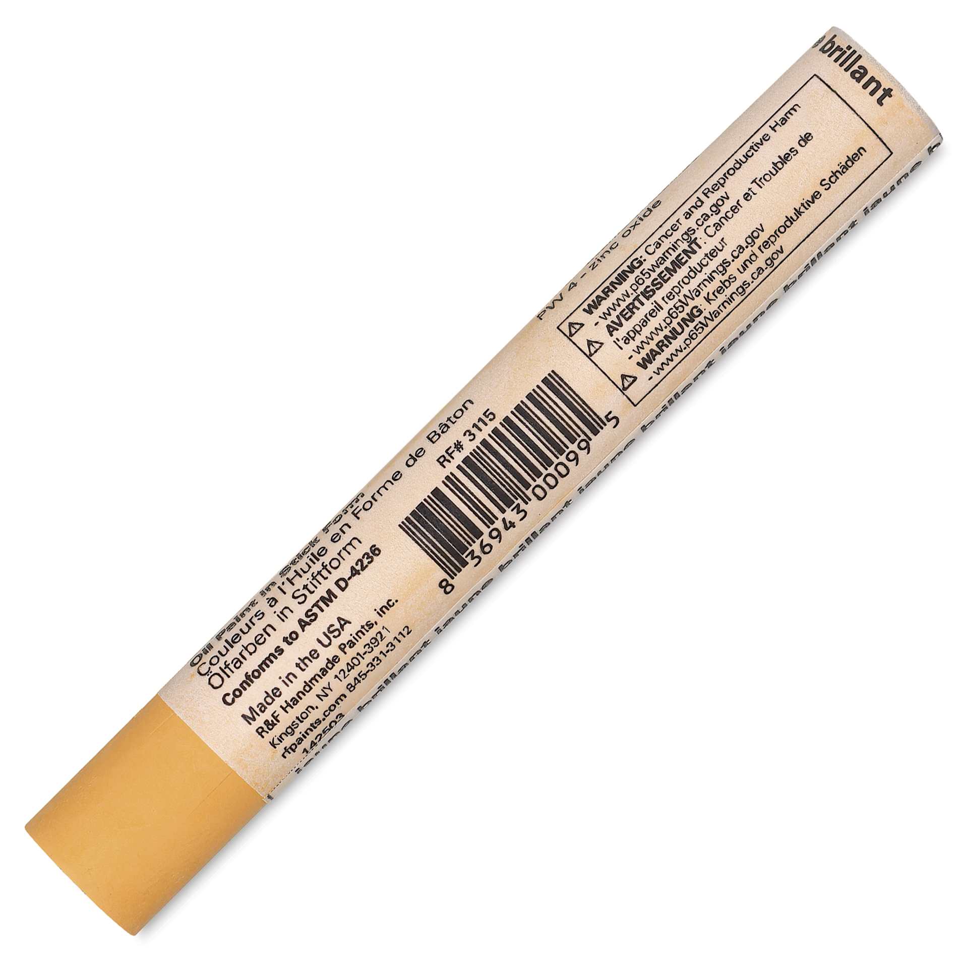 R&F Drawing Oil Stick - Jaune Brilliant, 12 ml
