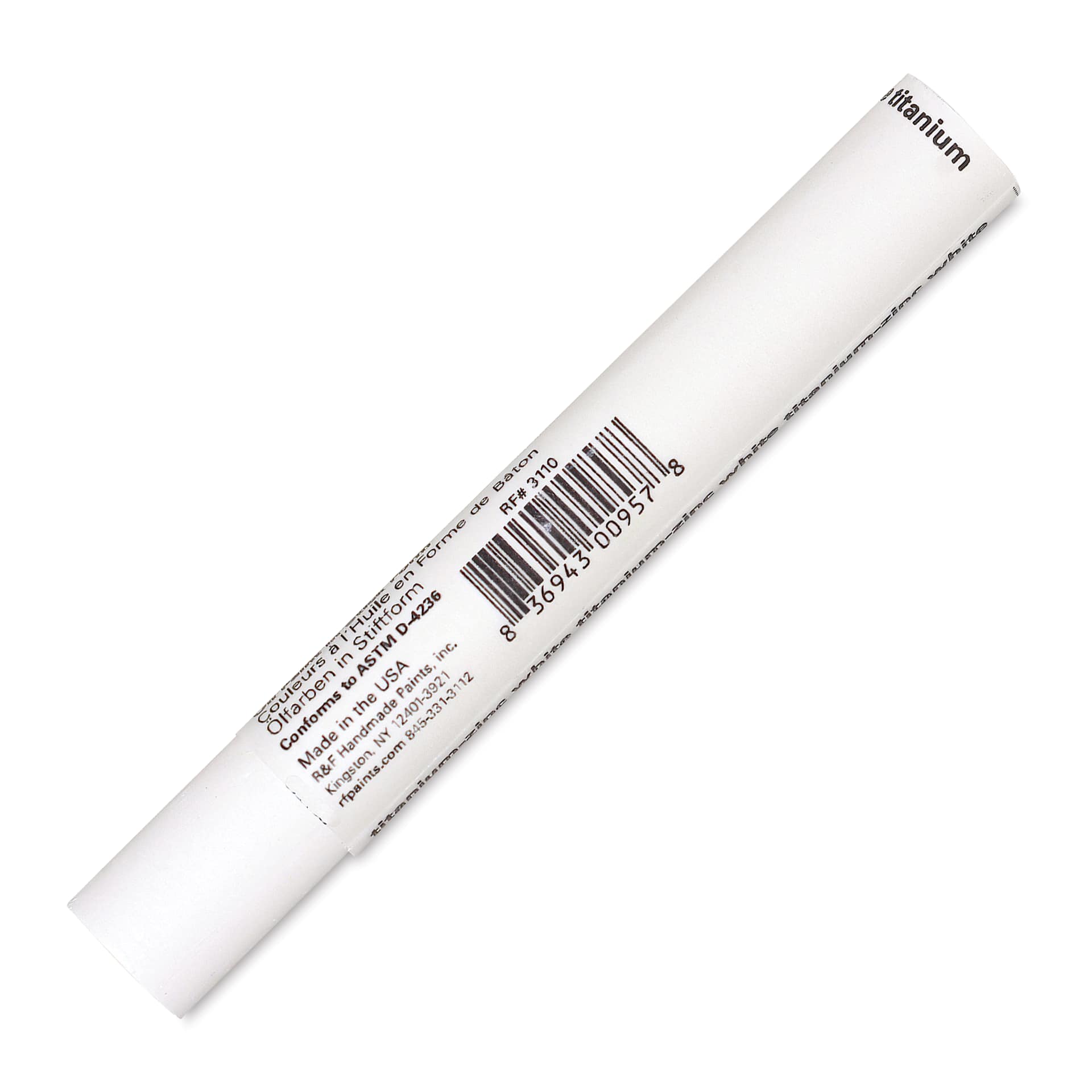 R&F Drawing Oil Stick - Titanium-Zinc White, 12 ml back