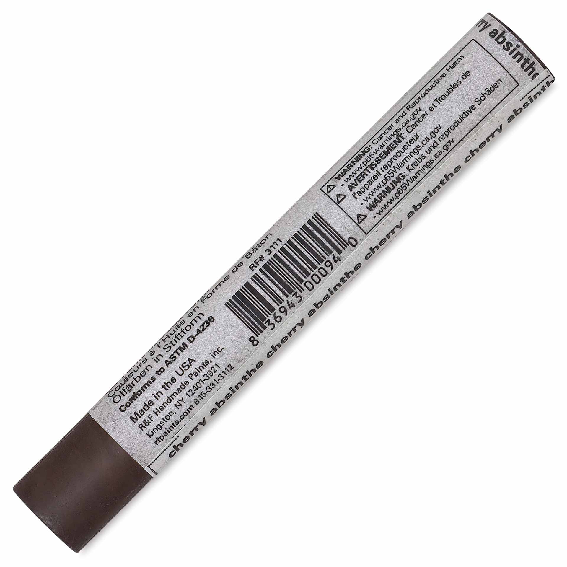 R&F Drawing Oil Stick - Cherry Absinthe, 12 ml back of stick