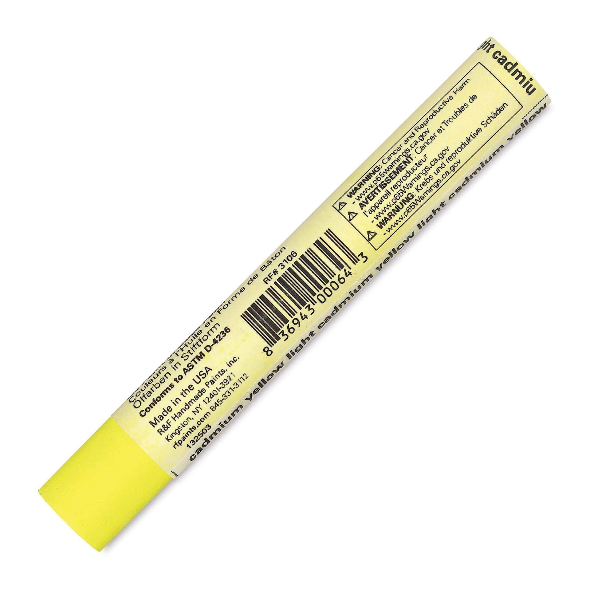 R&F Drawing Oil Stick - Cadmium Yellow Light, 12 ml