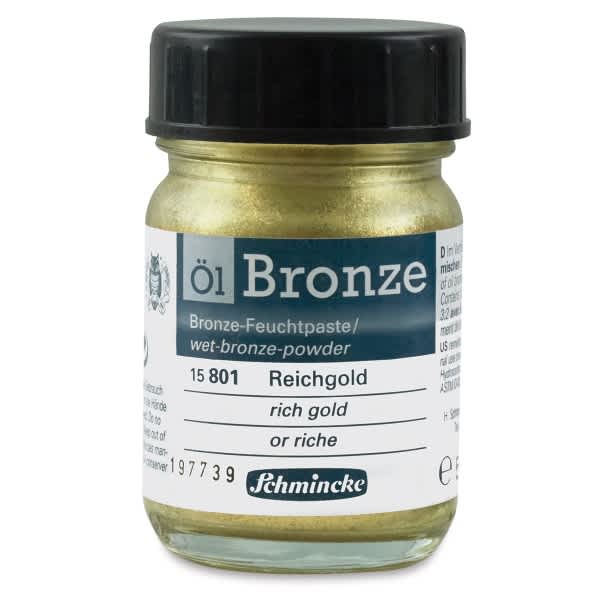 Schmincke Oil Bronzes - 50 ml bottle of Rich Gold Oil Bronze shown