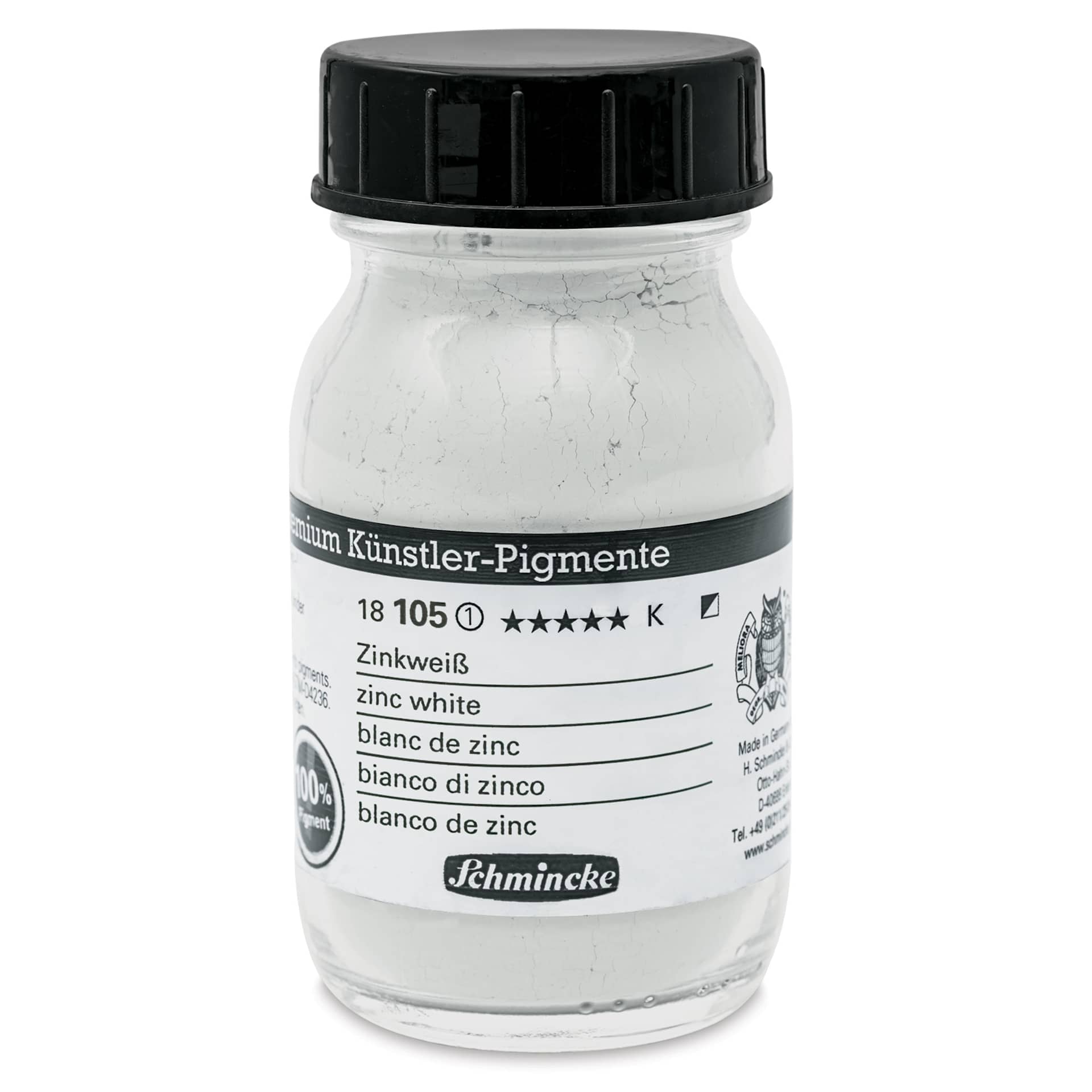 Schmincke Pigment - Zinc White, 100 ml Jar