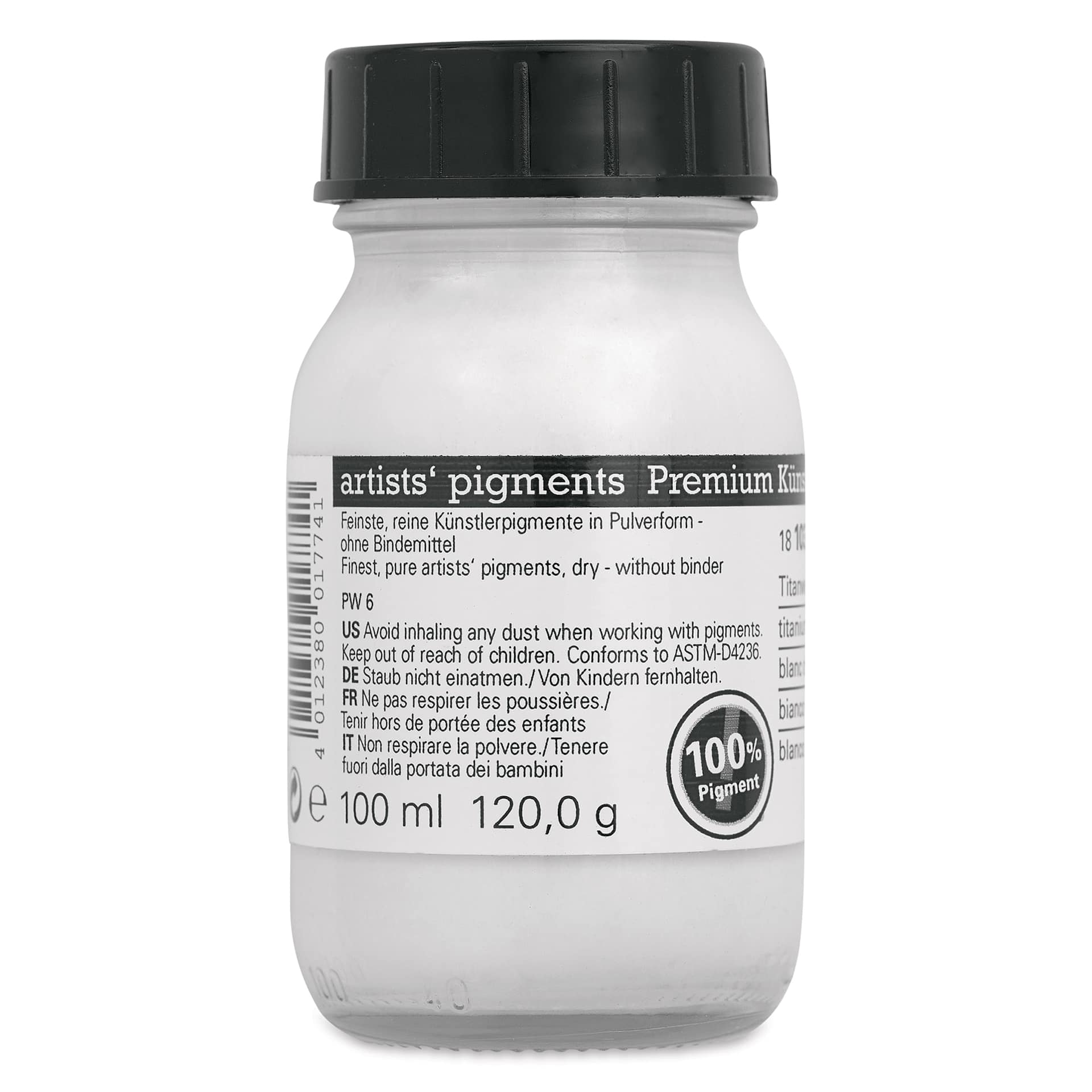 Schmincke Pigment - Titanium White, 100 ml Jar back