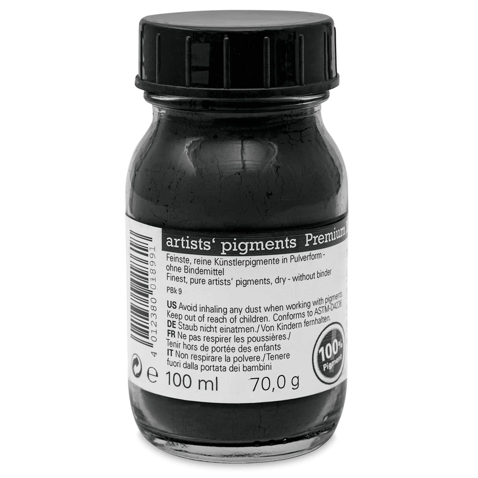 Schmincke Pigment - Ivory Black, 100 ml Jar back
