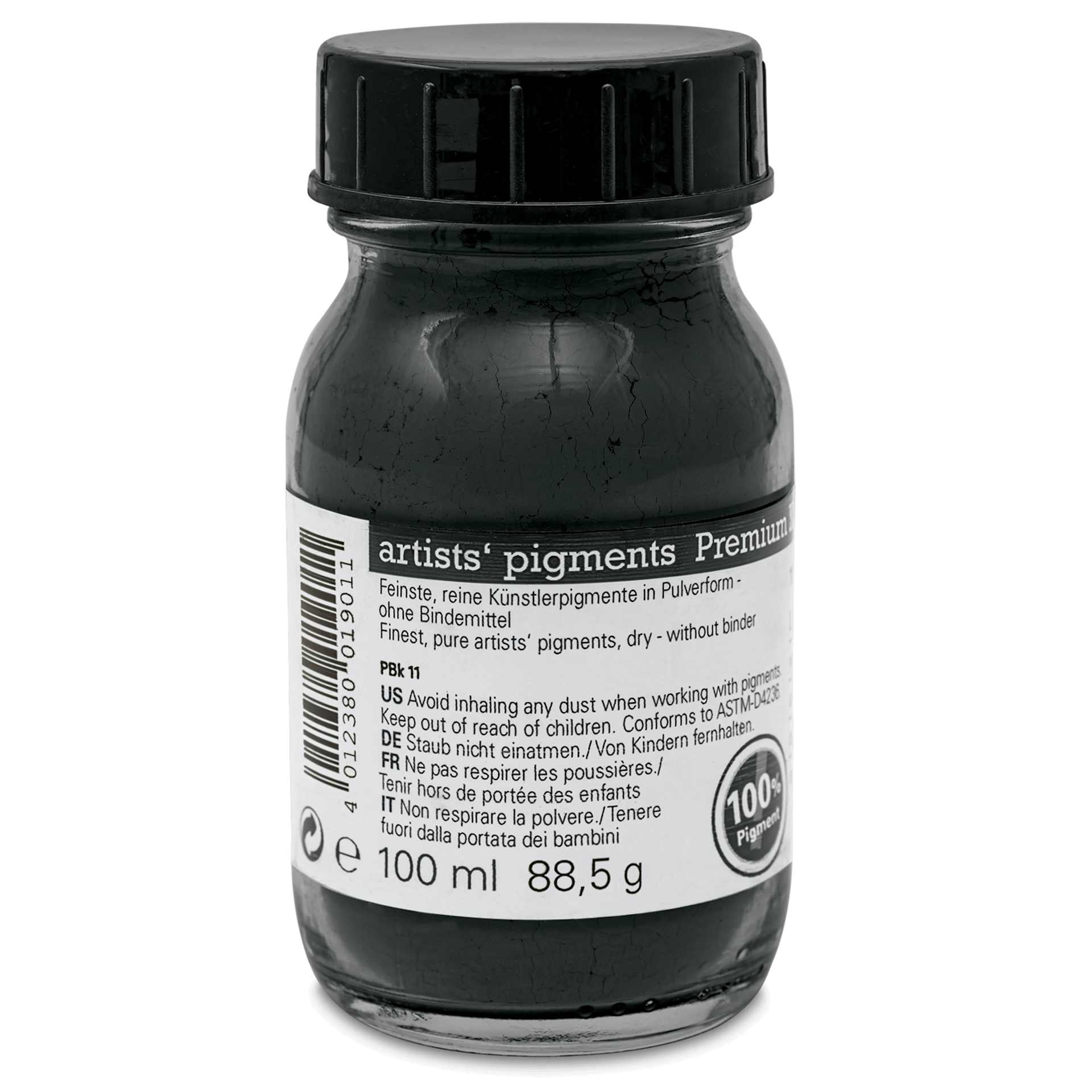 Schmincke Pigment - Black Iron Oxide, 100 ml Jar back