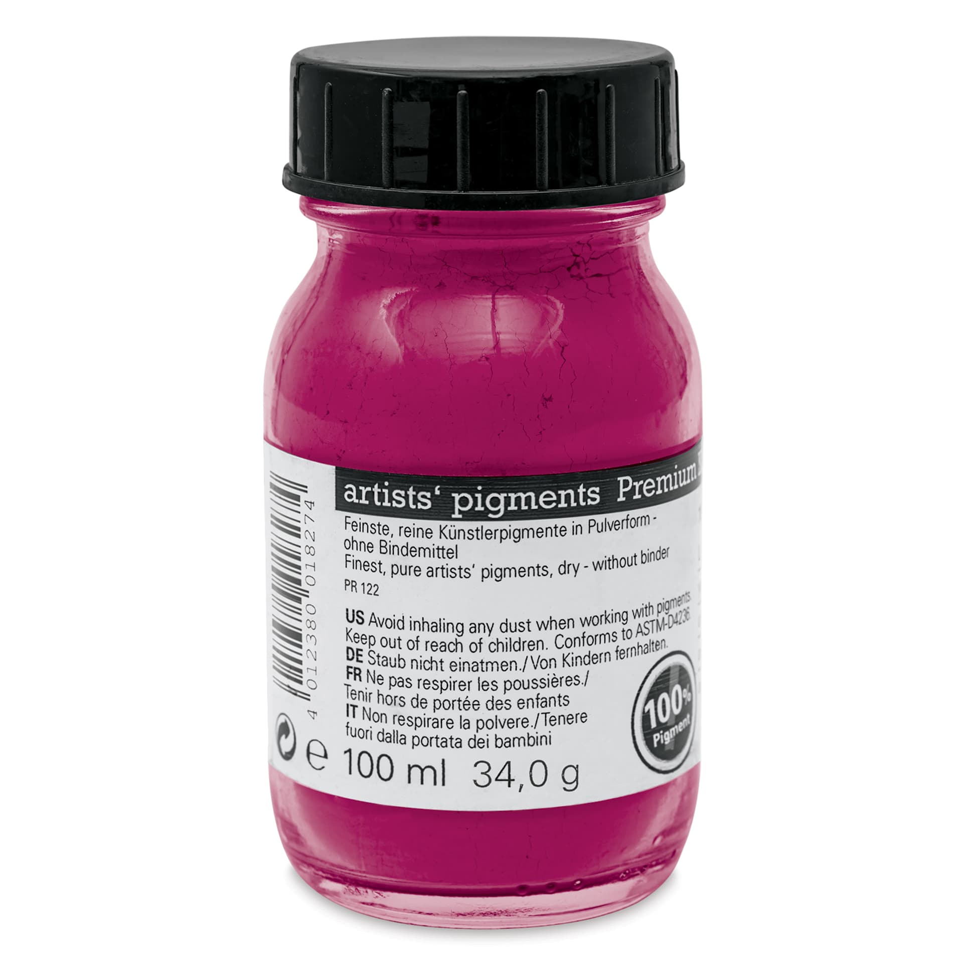 Schmincke Pigment - Quinacridone Magenta, 100 ml Jar back