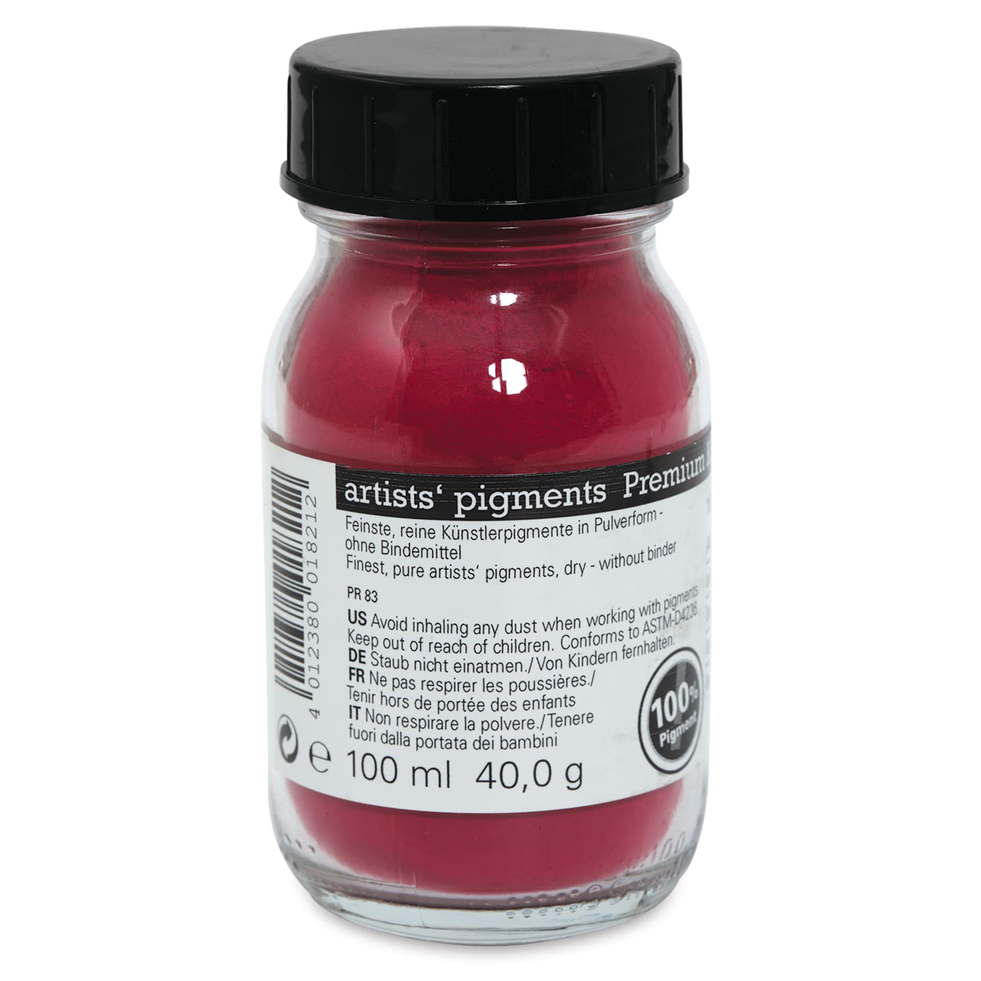 Schmincke Pigment - Alizarine Crimson Deep, 100 ml Jar back