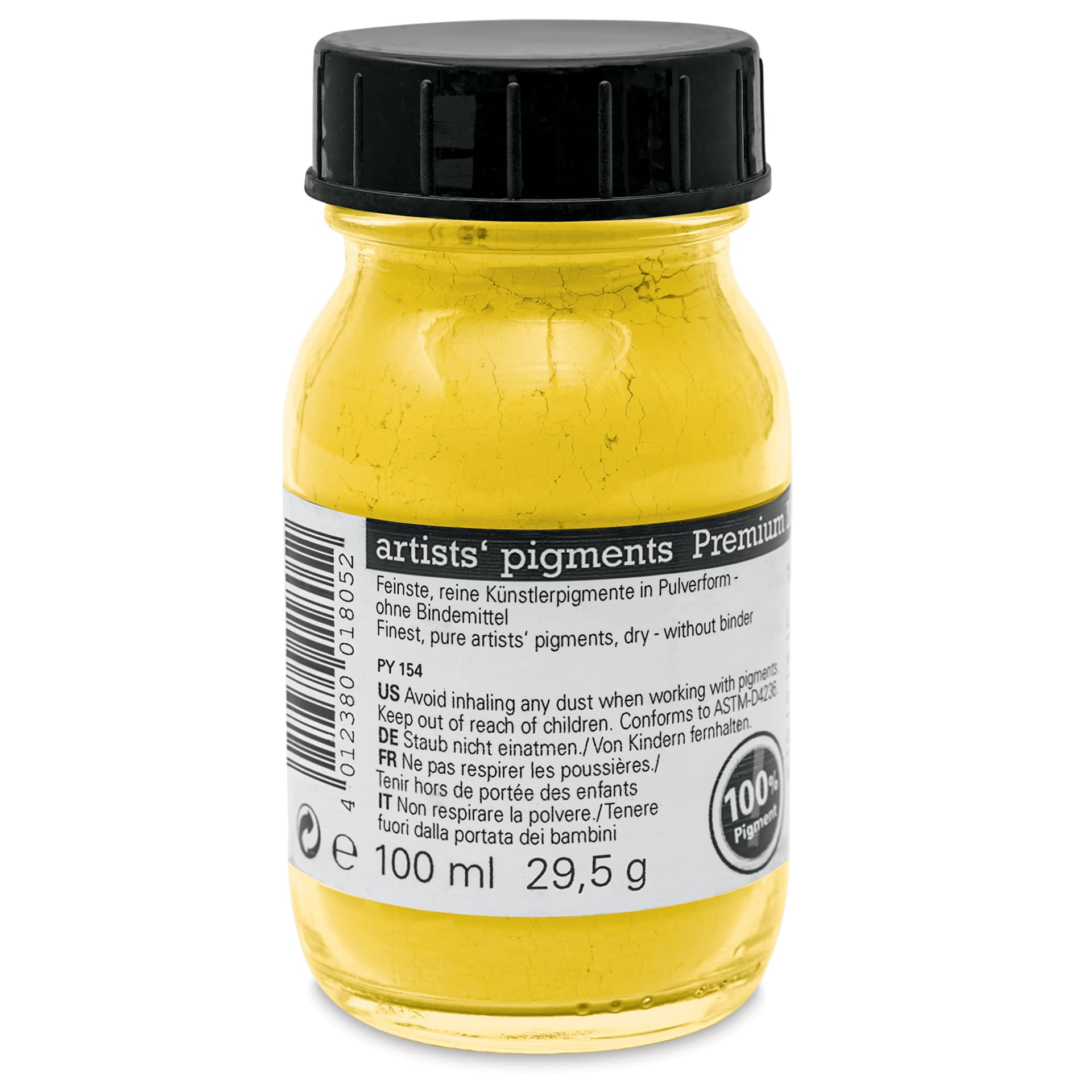 Schmincke Pigment - Brilliant Yellow, 100 ml Jar back