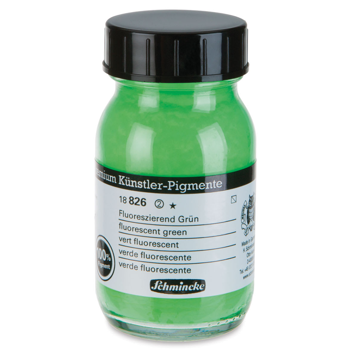 Schmincke Pigment - Fluorescent Green, 100 ml Jar