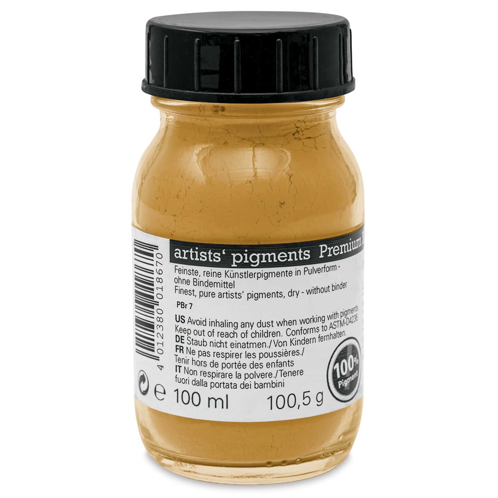 Schmincke Pigment - Raw Sienna, 100 ml Jar back