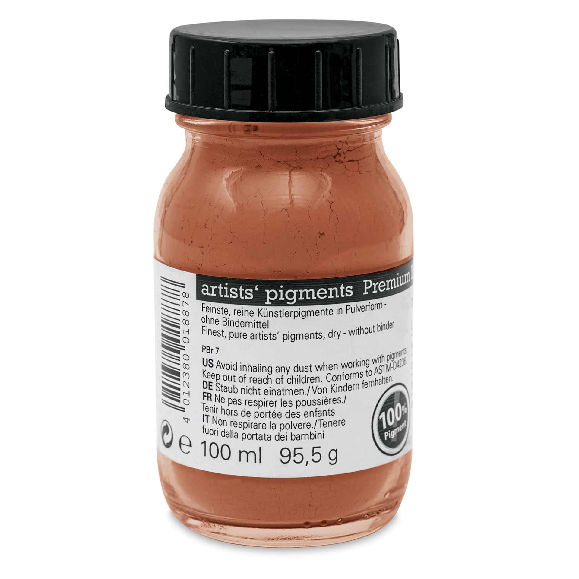 Schmincke Pigment - Burnt Sienna, 100 ml Jar back