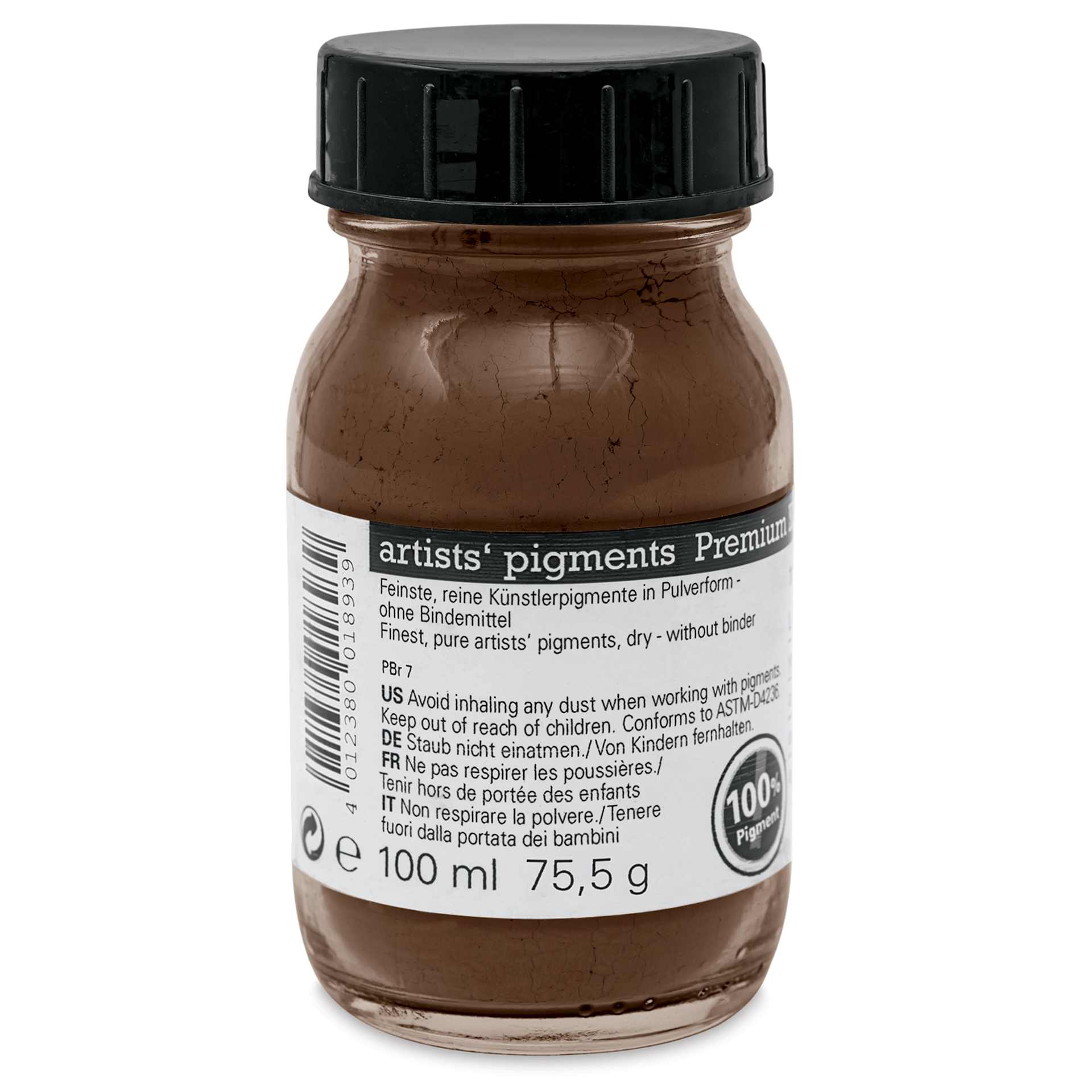 Schmincke Pigment - Burnt Umber, 100 ml Jar back
