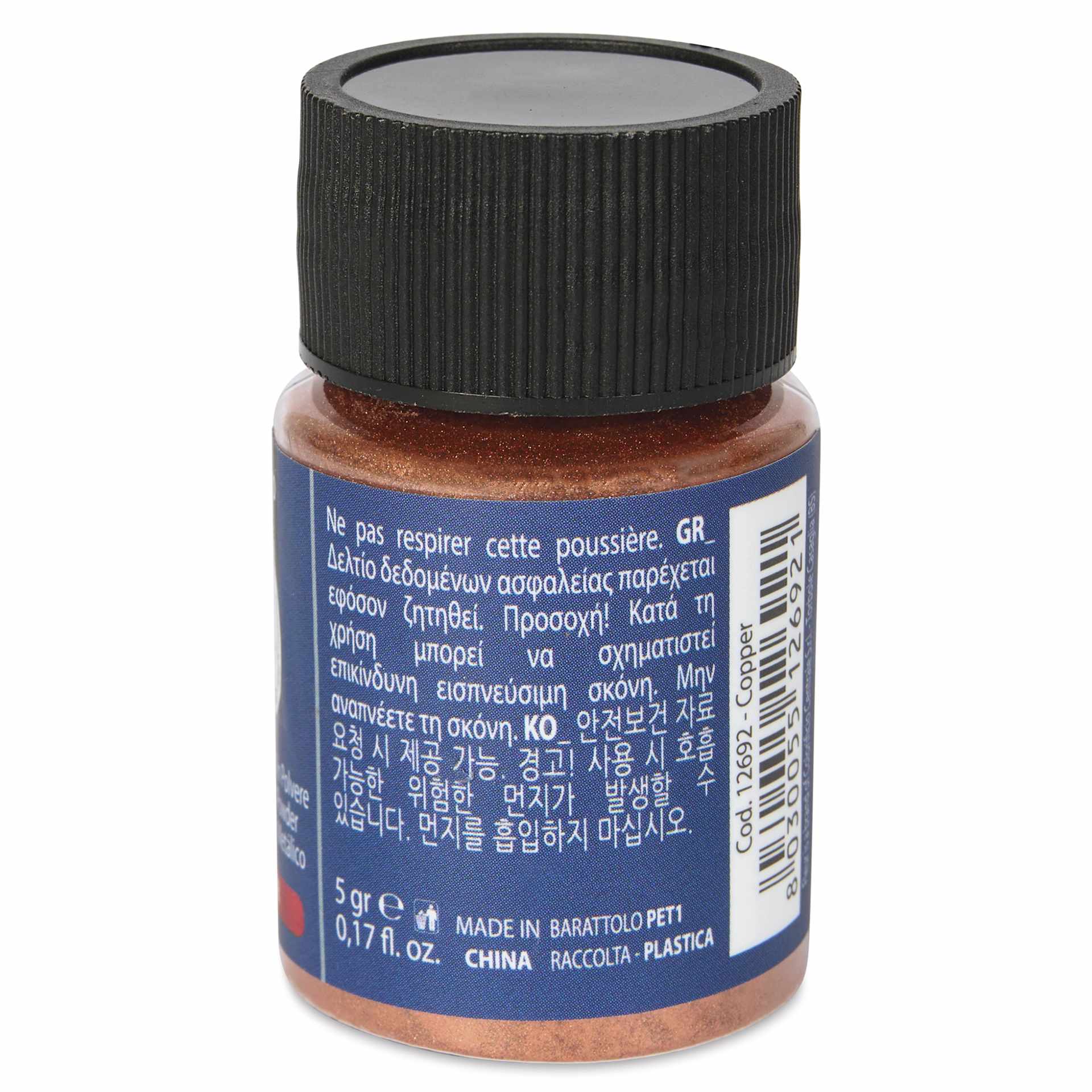 Fleur Powder Pigment - Copper (Metallic), 5 g side of bottle