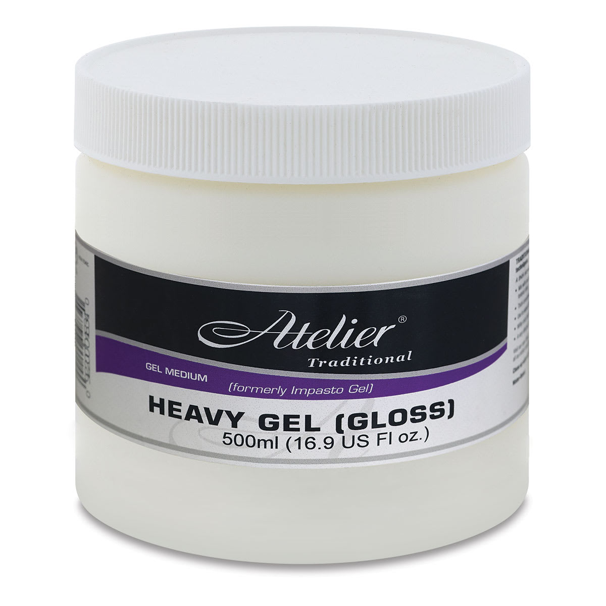 Chroma Atelier Heavy Gel - Front of 500 ml Gloss jar Chroma Atelier Heavy Gel - Front of 500 ml Gloss jar