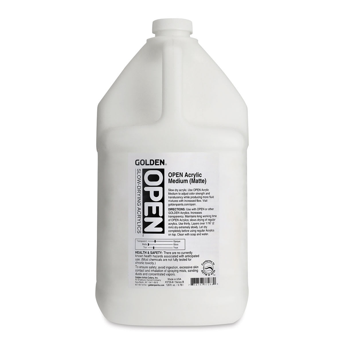 Golden Open Acrylic Medium - Matte, 128 oz jar