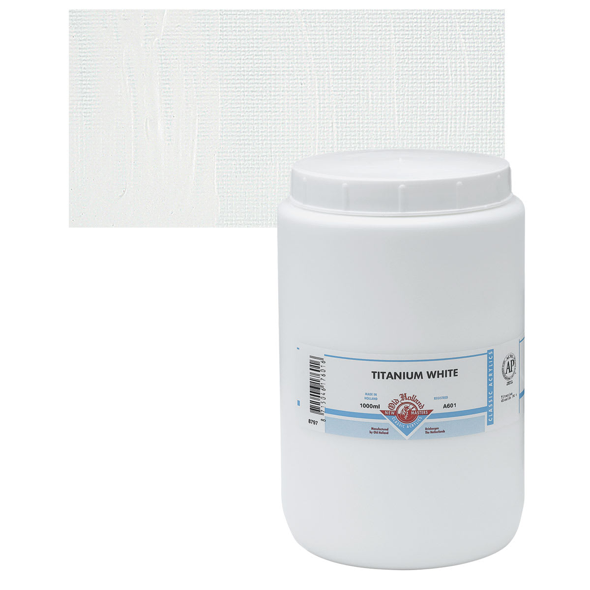 Old Holland New Masters Acrylic Gesso - White, 1 Liter and swatch