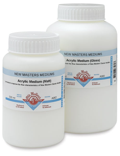 New Masters Acrylic Polymer Mediums - 2 sizes of Matte Acrylic Medium Jars