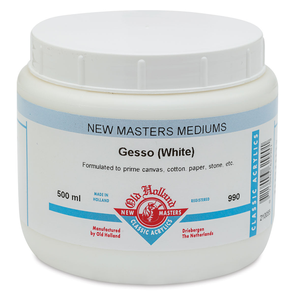 Old Holland New Masters Acrylic Gesso - White, 500 ml jar