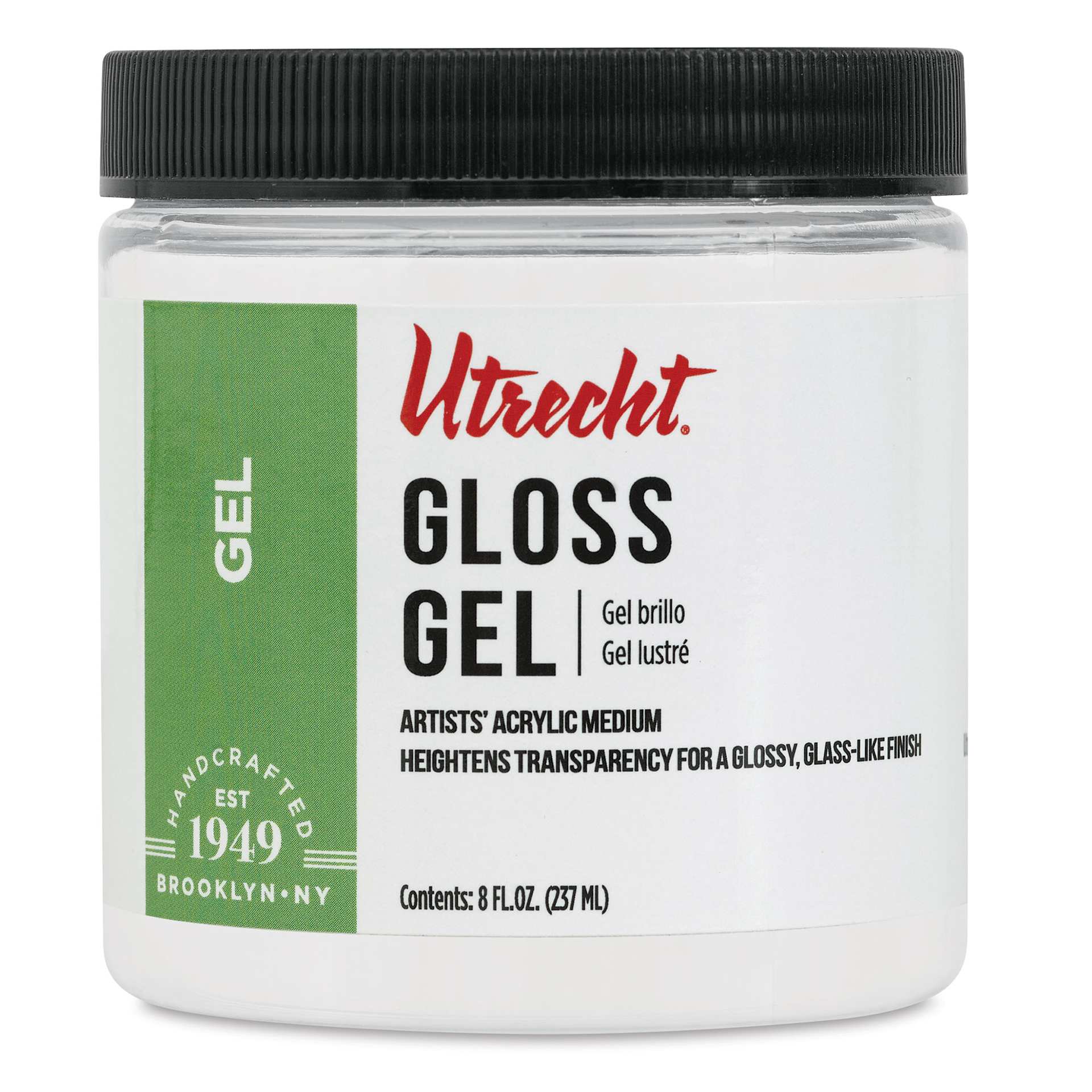 New look! Same formula - Utrecht Artists' Acrylic Gel Medium - Gloss Gel Medium, 8 oz jar