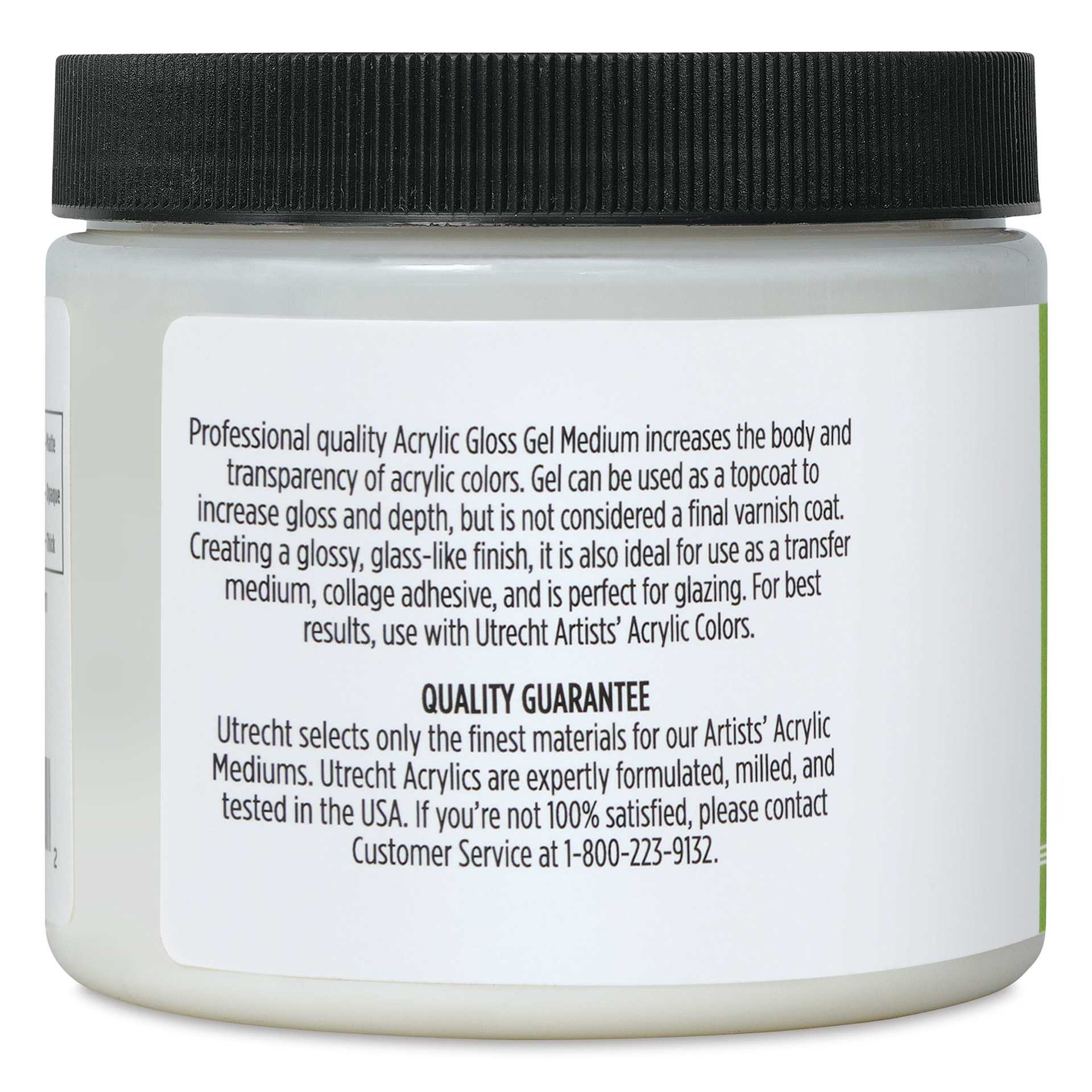 Utrecht Acrylic Medium - Gloss Gel Medium, Pint left side