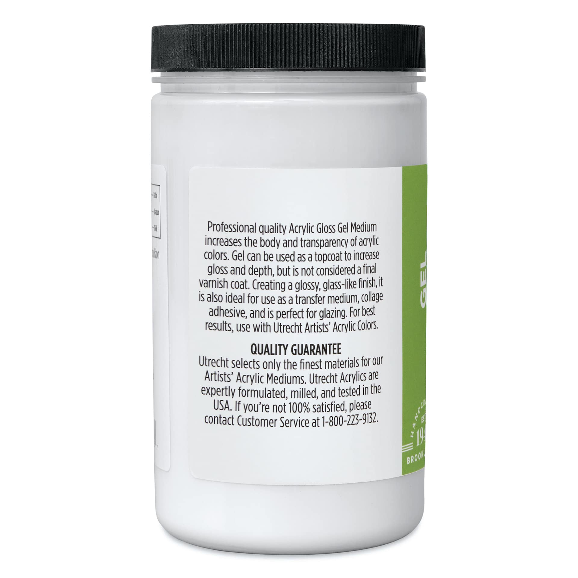 Utrecht Artists' Acrylic Gel Medium - Gloss Gel Medium, Quart left side
