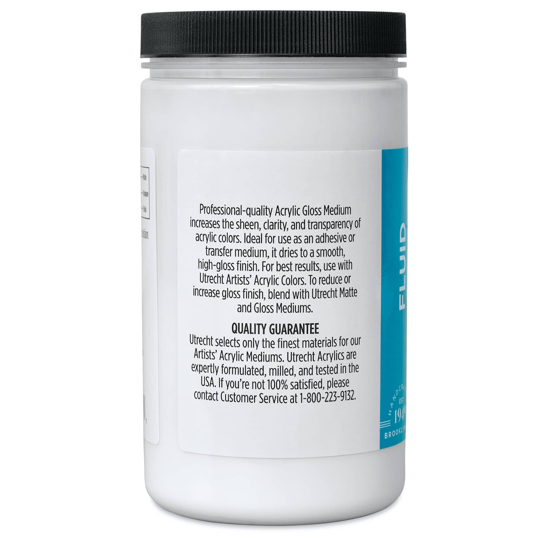 Utrecht Artists' Acrylic Fluid Medium - Gloss Medium, 32 oz left side