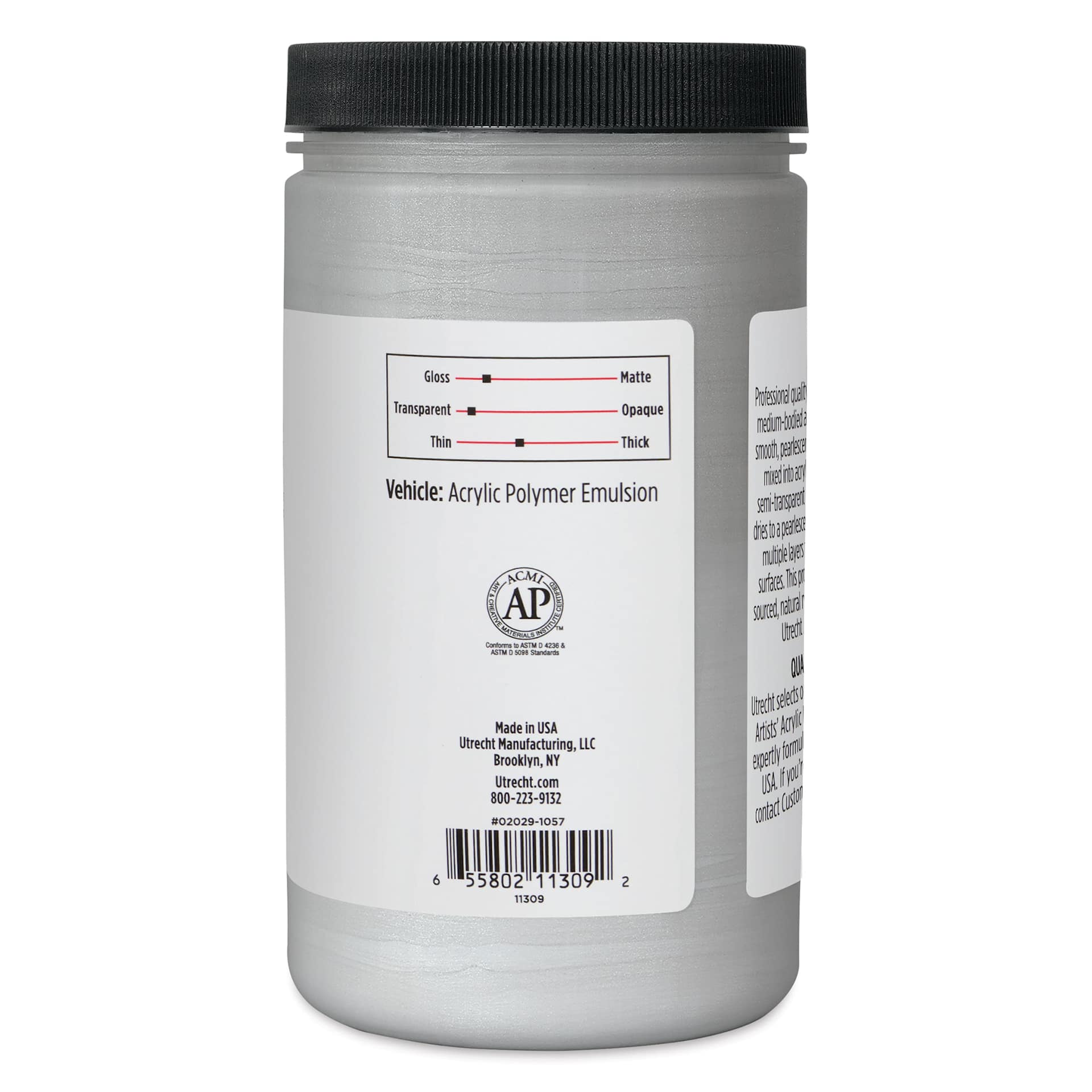 Utrecht Artists' Acrylic Iridescent Tint Medium - 32 oz right side