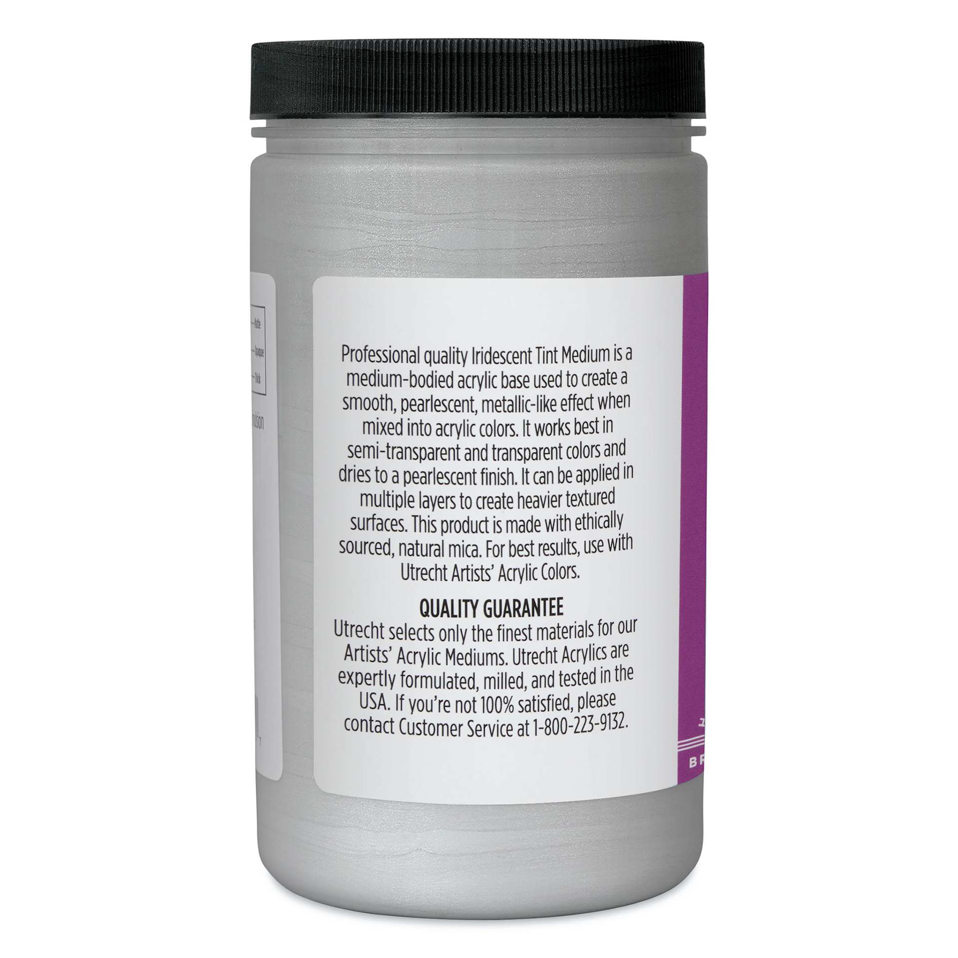 Utrecht Artists' Acrylic Iridescent Tint Medium - 32 oz left side
