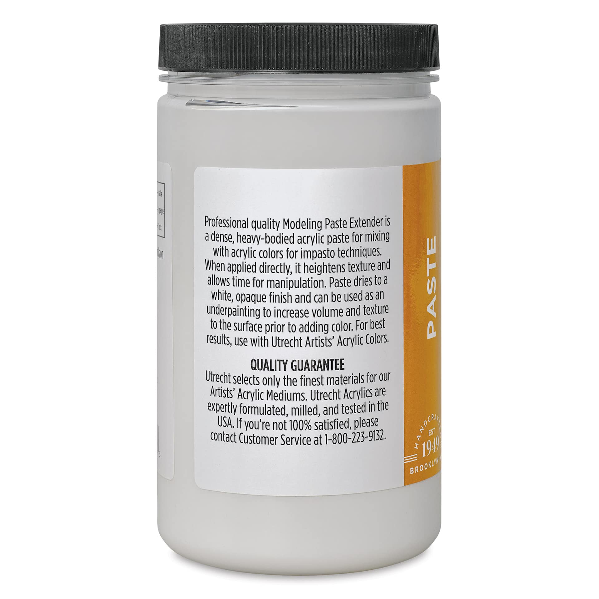 Utrecht Artists' Acrylic Model Paste Extender - 32 oz left side